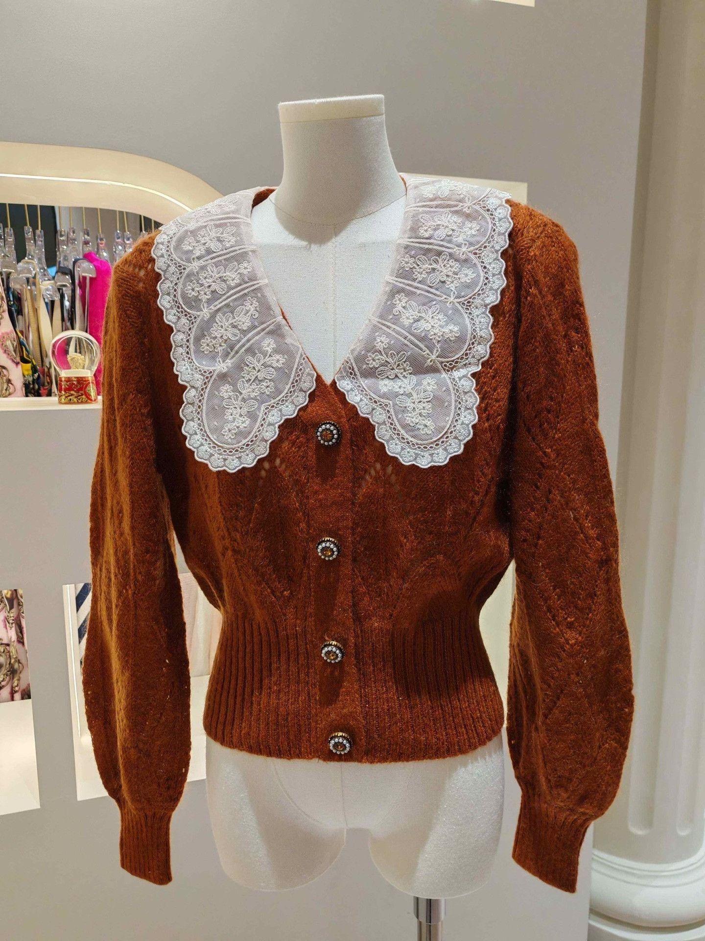 Joya Jorya Lace Collar Cardigan Size M / US 6-8 / IT 42-44 - 1 Thumbnail
