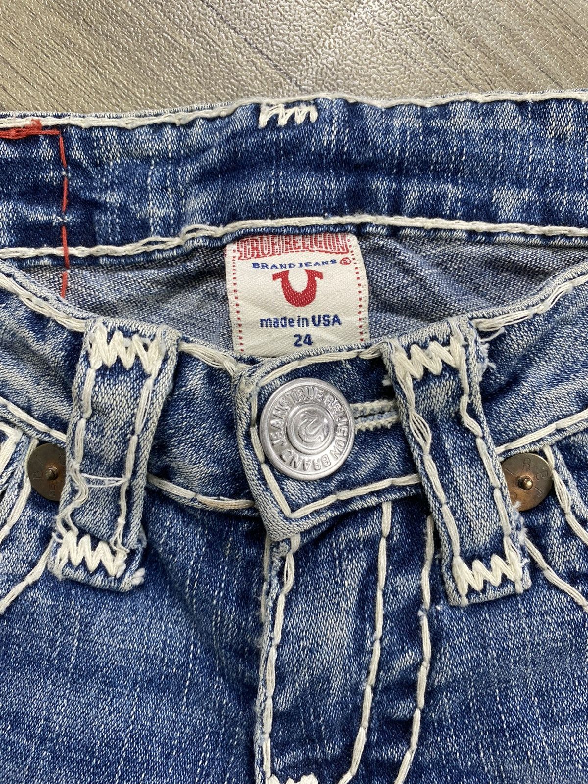 True Religion 2000s True Relligion Billy Super T Slim Straight Jeans Size US 26 / EU 42 - 8 Thumbnail