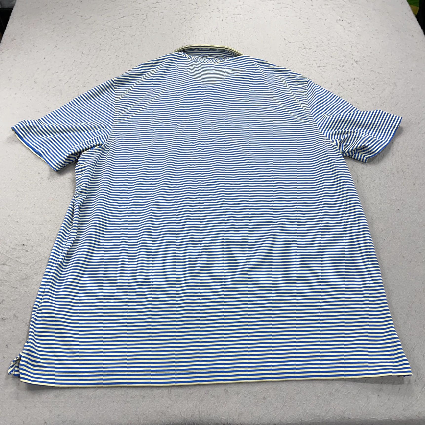Vineyard Vines Vineyard Vines Polo Shirt Mens 2XL Yellow Blue Stretch Striped Performance Golf Shirt Mens 2XL Blue Polo Crisper Comfort Size US XXL / EU 58 / 5 - 4 Thumbnail