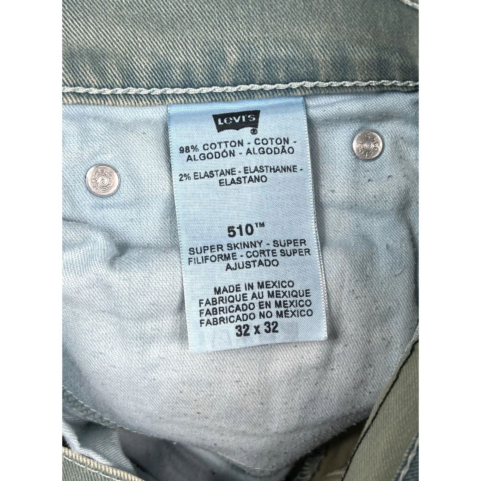 Levi's Levi's 510 Jeans Mens Green Slim Skinny Denim 32x32 Regular Inseam 32 City 90s USA Pockets Stretch Size US 32 / EU 48 - 7 Thumbnail