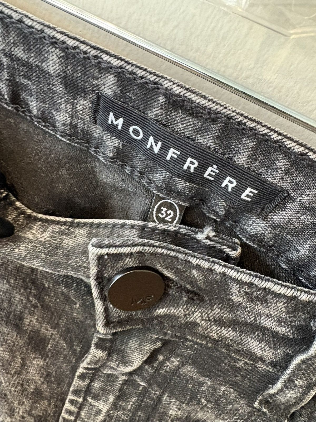 Monfrère Greyson Acid Wash Distressed Jeans 32x32