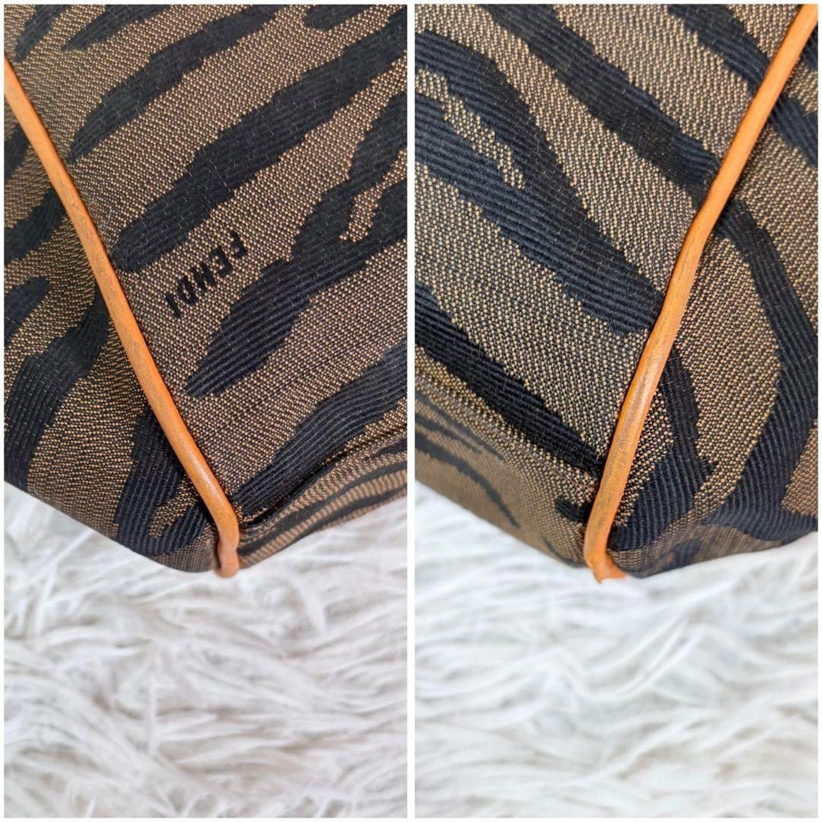 Fendi Fendi - Brown Tan Leather Trim Zebra Size ONE SIZE - 6 Thumbnail