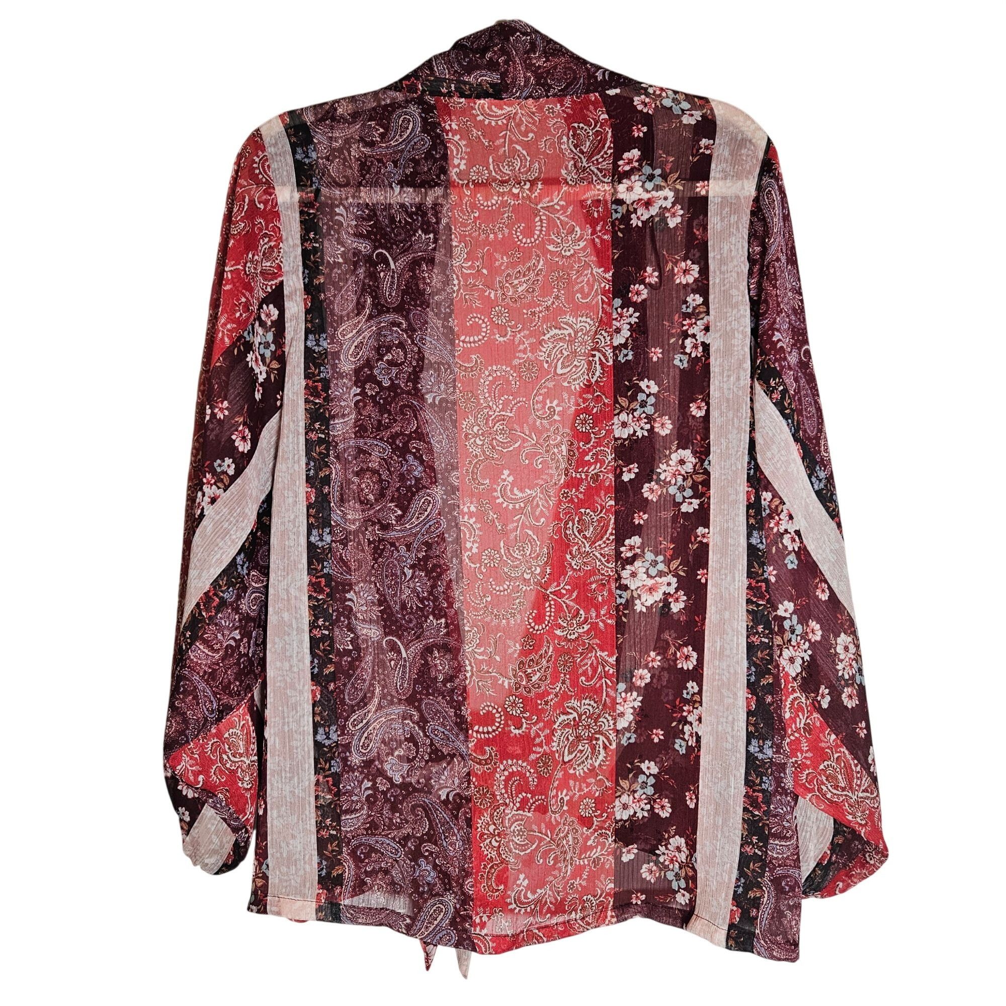 Other Lovestitch Women’s Med Kimono Cardigan Red Floral Paisley B Size M / US 6-8 / IT 42-44 - 4 Thumbnail