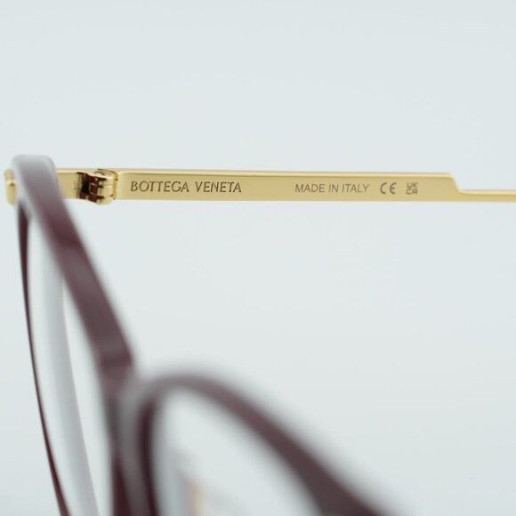 Bottega Veneta Bottega Veneta BV1039O 004 Eyeglasses Burgundy/Gold 53mm Size ONE SIZE - 9 Thumbnail