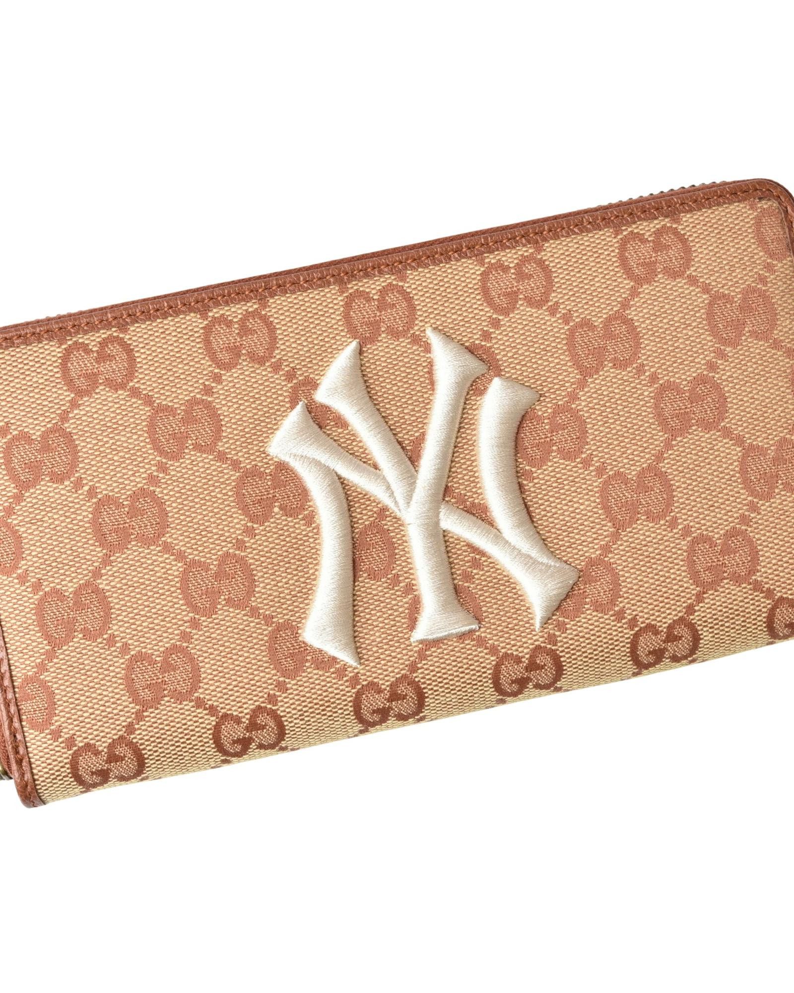 image of Gucci Canvas Bi-Fold Wallet in Beige, Women's