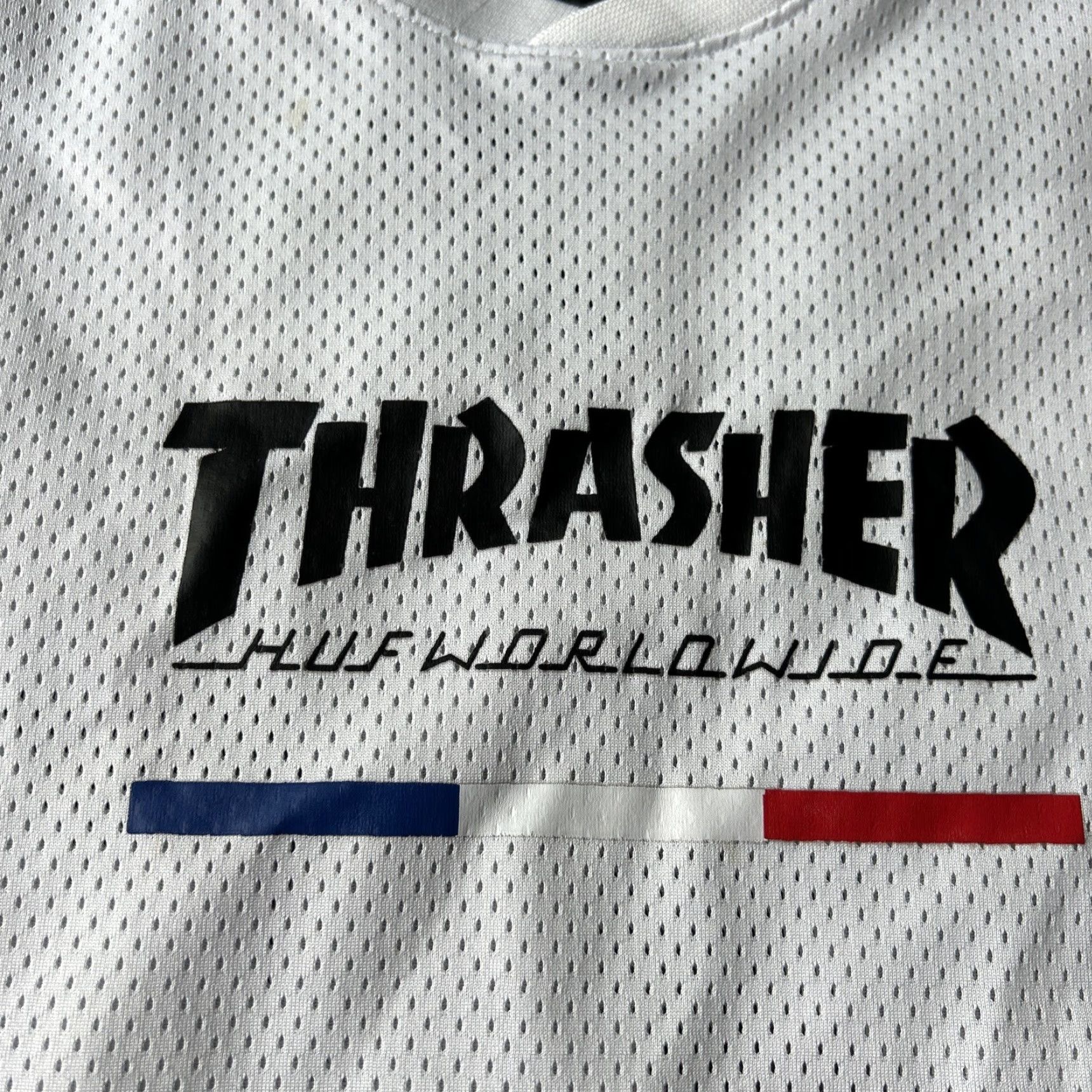 Huf VINTAGE HUF Thrasher Worldwide Tour De Stoops Jersey Shirt Men S White STAINED Size US S / EU 44-46 / 1 - 3 Thumbnail