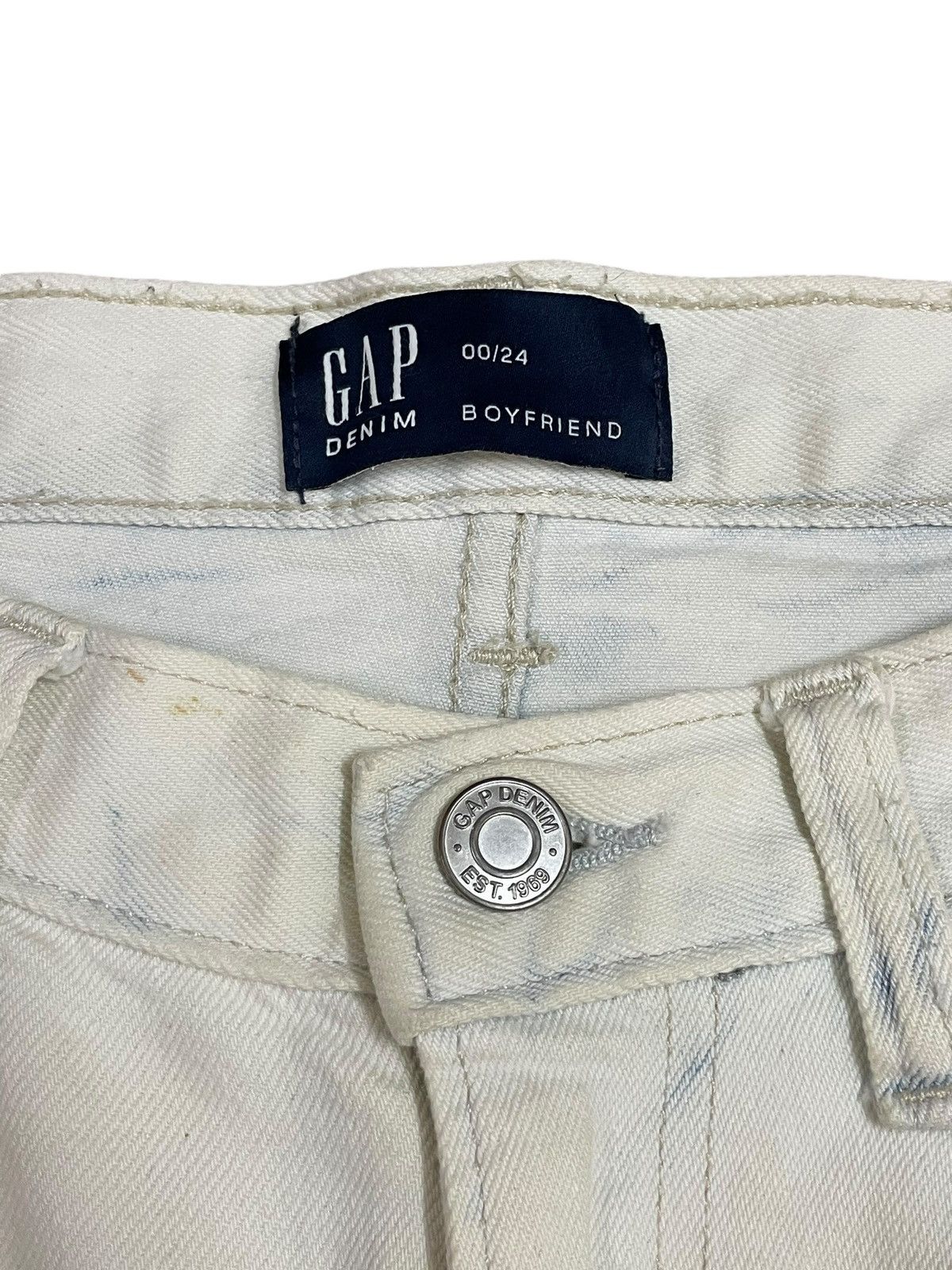 Balenciaga × Gap × Kanye West Gap Denim Indigo Tie Dye Frayed Boyfriend Jeans Size 30" / US 8 / IT 44 - 9 Thumbnail