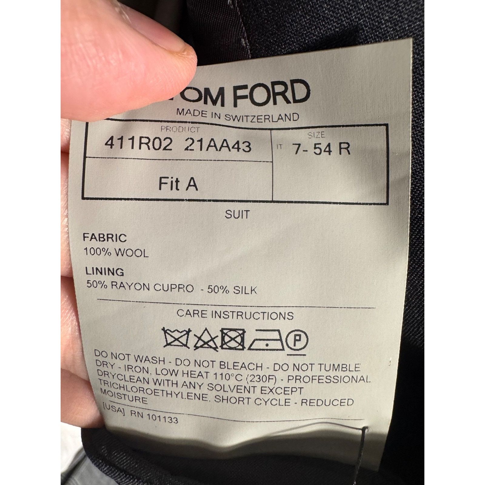 Tom Ford Tom Ford Charcoal Notch Lapel Suit Jacket Sportcoat Wool 44R Size 44R - 2 Thumbnail