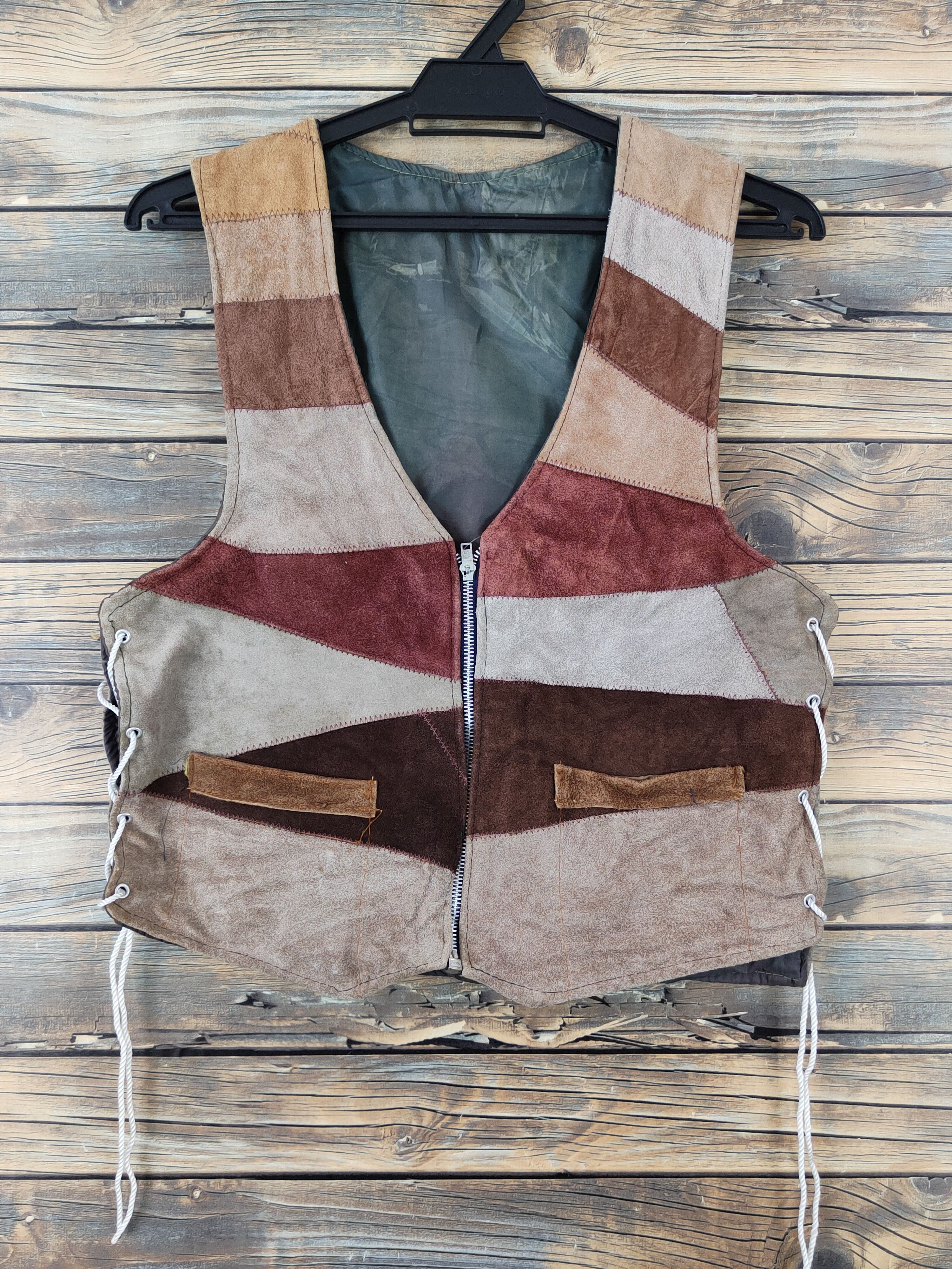 Japanese Brand Japan patchwork vintage tiger stripe Leather Vests #W1927 Size US S / EU 44-46 / 1 - 1 Thumbnail