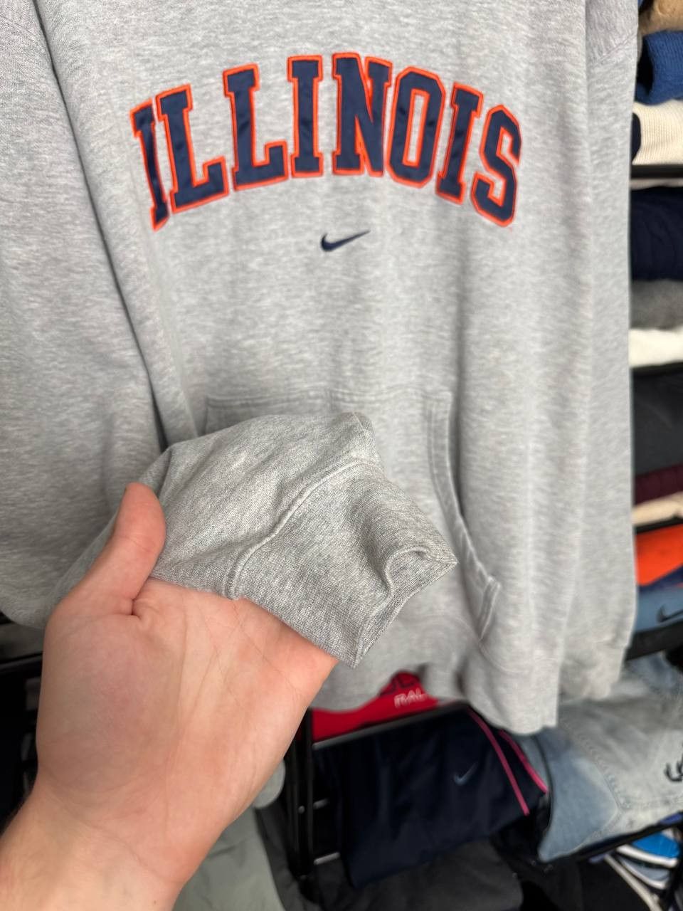 Nike Vintage Very rare Hoodie Nike ILLINOIS Size US XL / EU 56 / 4 - 4 Thumbnail