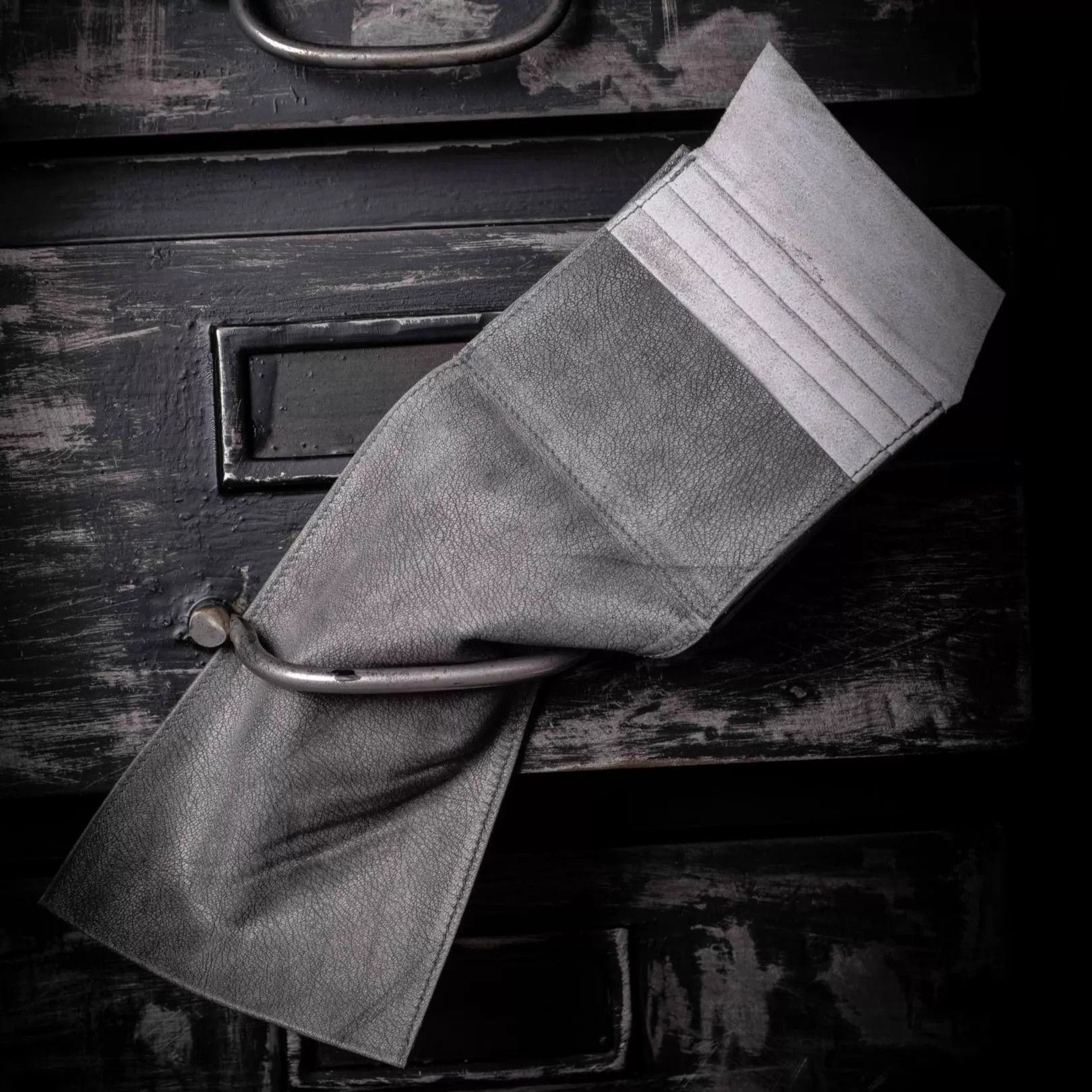 Ma+ M.A+ Maurizio Amadei Rare Elephant Gray Distressed Leather Wallet Size ONE SIZE - 7 Thumbnail