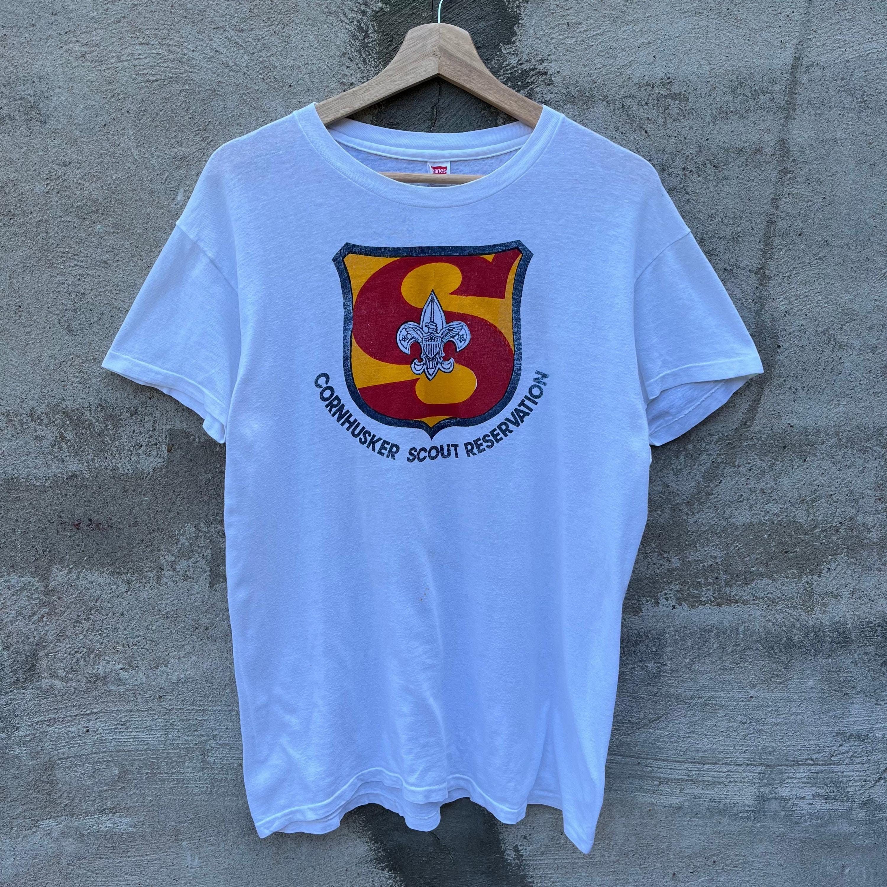 Hanes × Vintage 50's Vintage Cornhusker Boy Scout Reservation Hanes T-Shirt Size US L / EU 52-54 / 3 - 1 Thumbnail