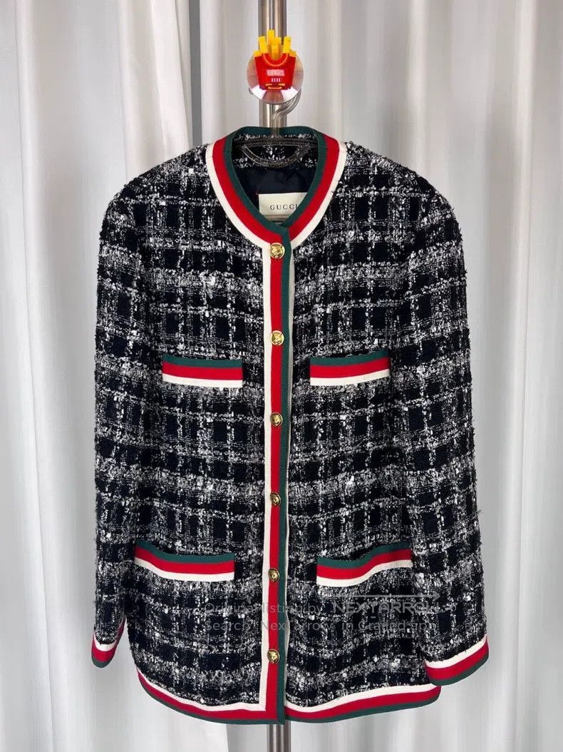 Gucci Gucci Soft tweed black and white plaid red and green edge Size XS / US 0-2 / IT 36-38 - 2 Thumbnail