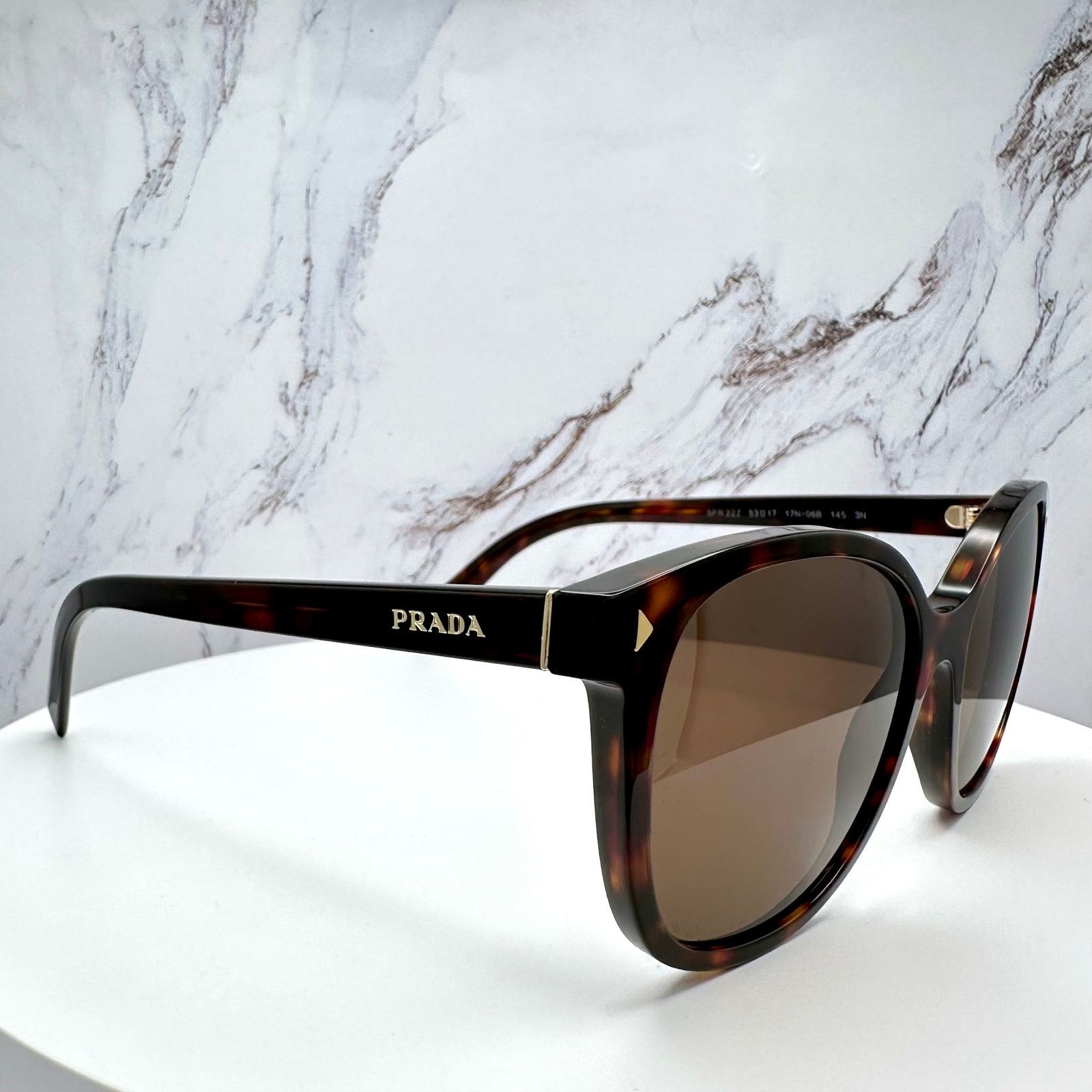Prada New PRADA Sunglasses Brown Square Gold Logo Tortoise Size ONE SIZE - 10 Thumbnail