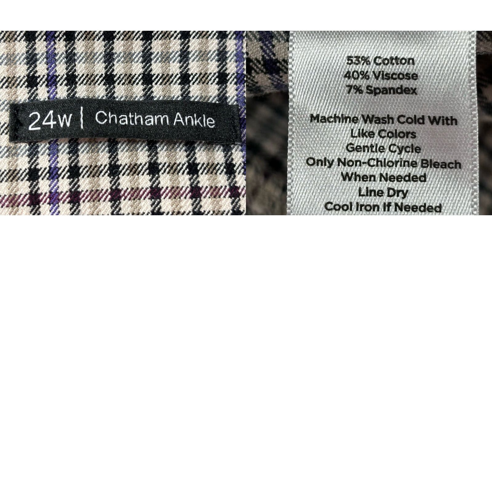 Talbots NEW Talbots Chatham Plaid Ankle Pants 24W Plus Women's Career Stretch Multicolor Size 42" / US 20 - 8 Thumbnail