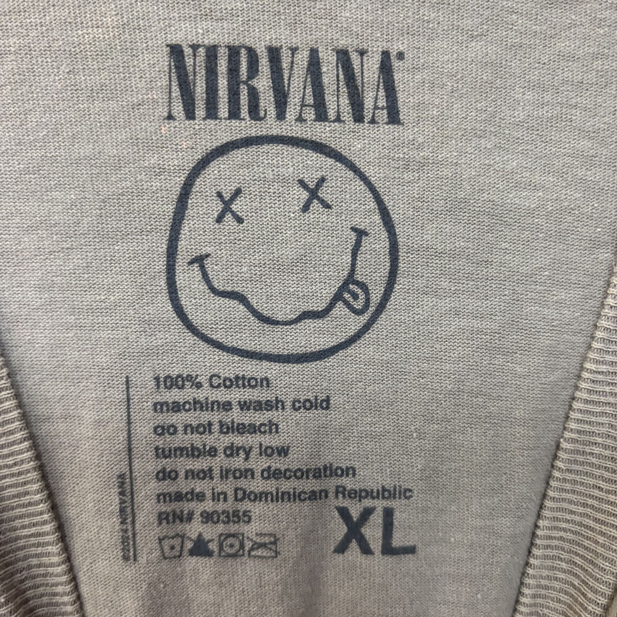 Nirvana Nirvana Smiley Logo Gray Biege T-Shirt XL Size US XL / EU 56 / 4 - 4 Thumbnail