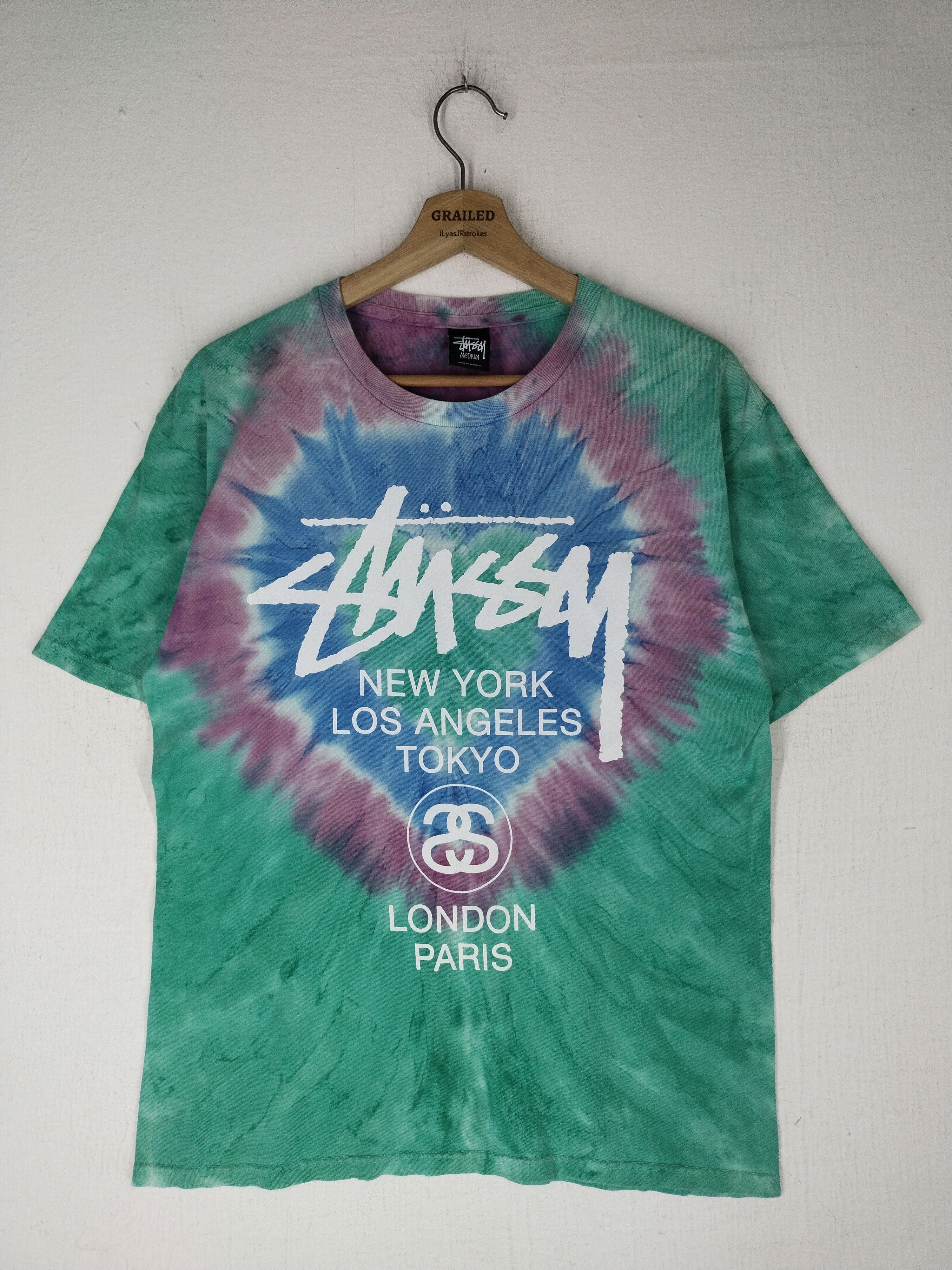 Stussy × Vintage Vintage Stussy Tour Tie Dye Shirt Tee Size US M / EU 48-50 / 2 - 1 Thumbnail