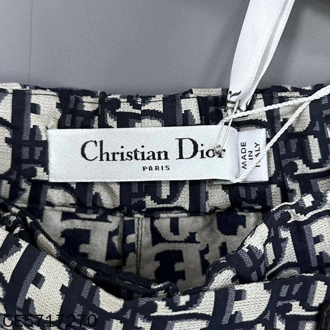 Dior Dior Women's New Blue Oblique Print Culottes 34 Size 25" / US 0 / IT 36 - 6 Thumbnail