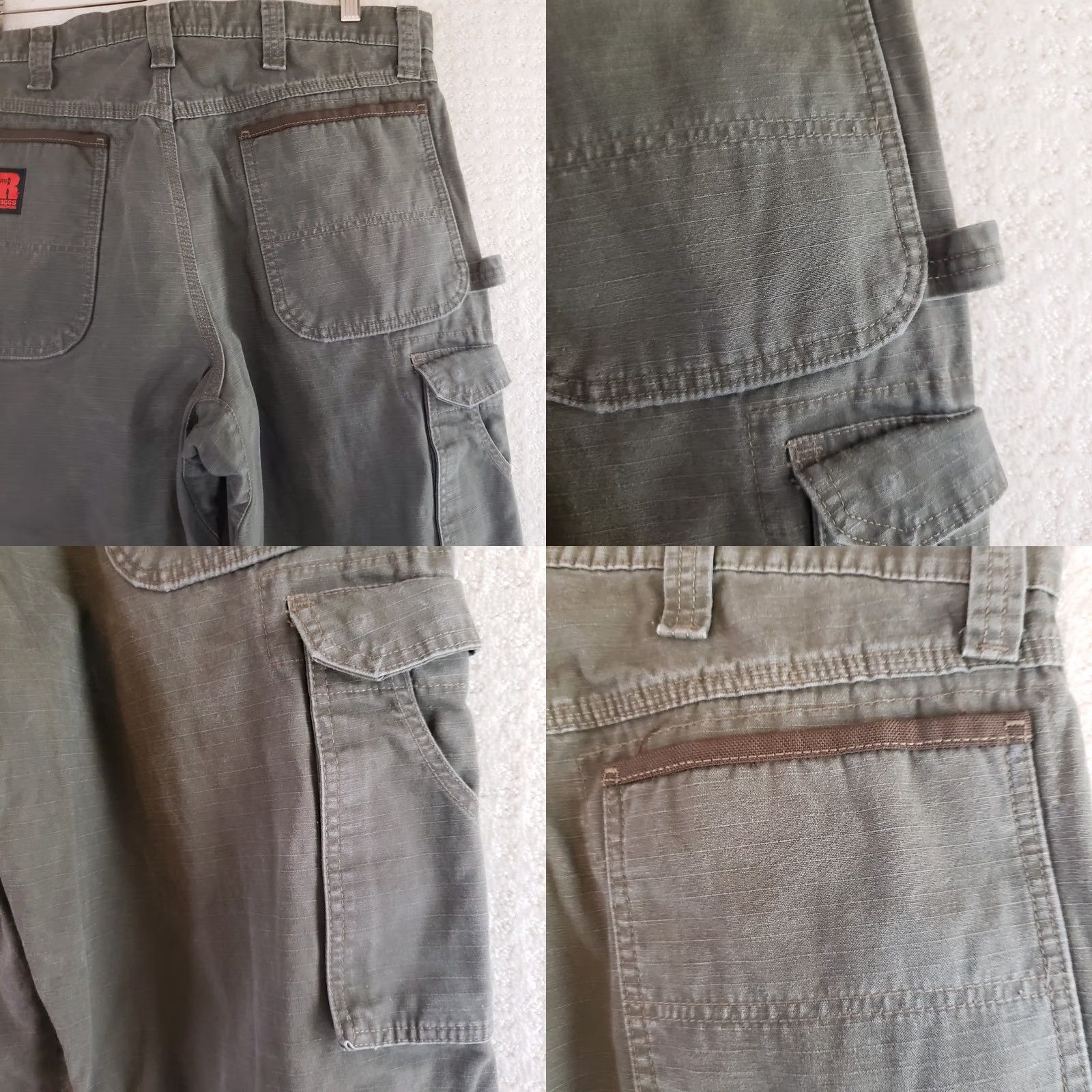 Wrangler Wrangler RIGGS Workwear Mens Brown Carpenter Pants 35X30 Green Ripstop Size US 35 - 9 Thumbnail