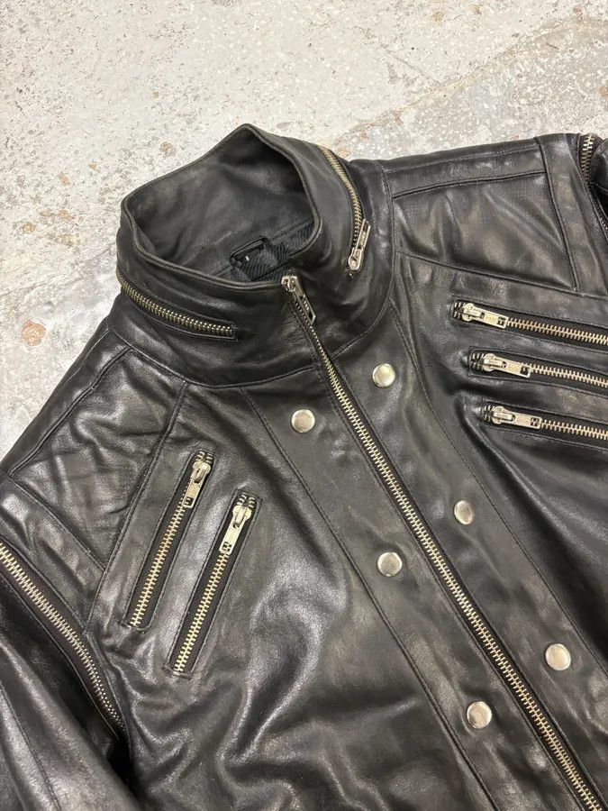 Vintage 2000s Archive Multi Zips with Detachable Arms Black Biker Jacket Size US M / EU 48-50 / 2 - 5 Thumbnail