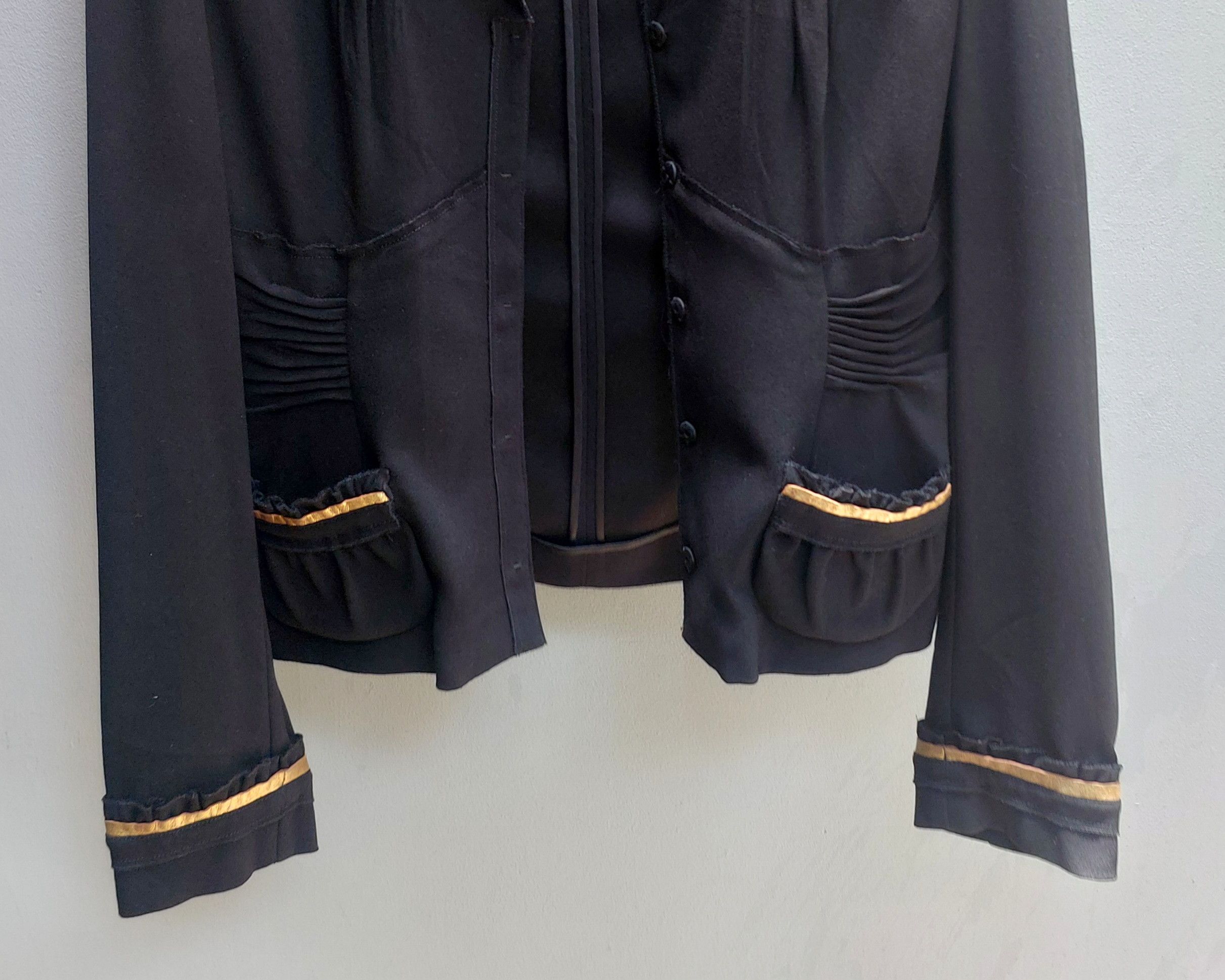 Prada Vintage x Prada Black Wool Jacket With Gold Trim Size S / US 4 / IT 40 - 6 Thumbnail