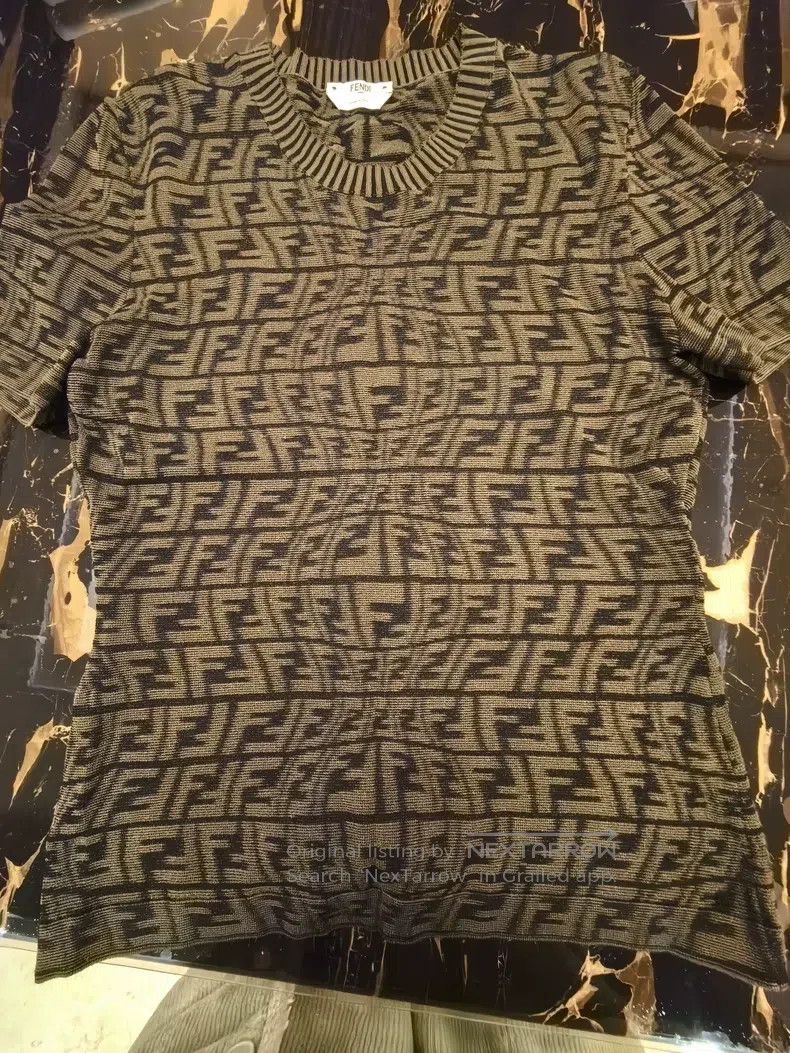 Fendi Fendi FF Letter Knit Short Sleeve Top Size S / US 4 / IT 40 - 1 Thumbnail