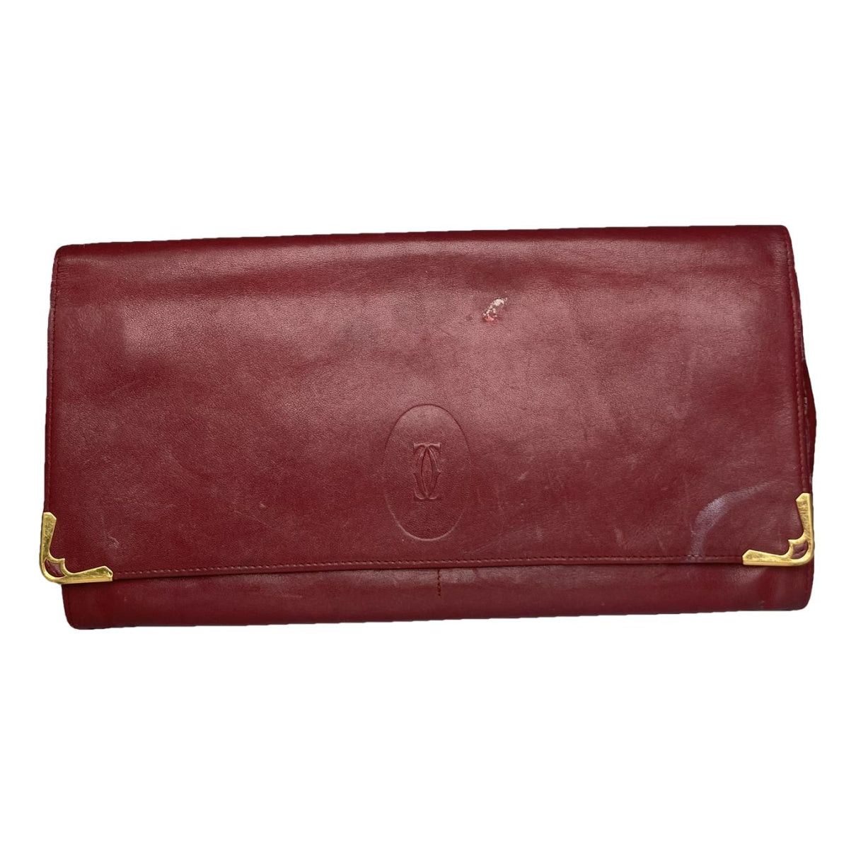 Cartier Burgundy Leather Clutch Bag Size ONE SIZE - 1 Thumbnail
