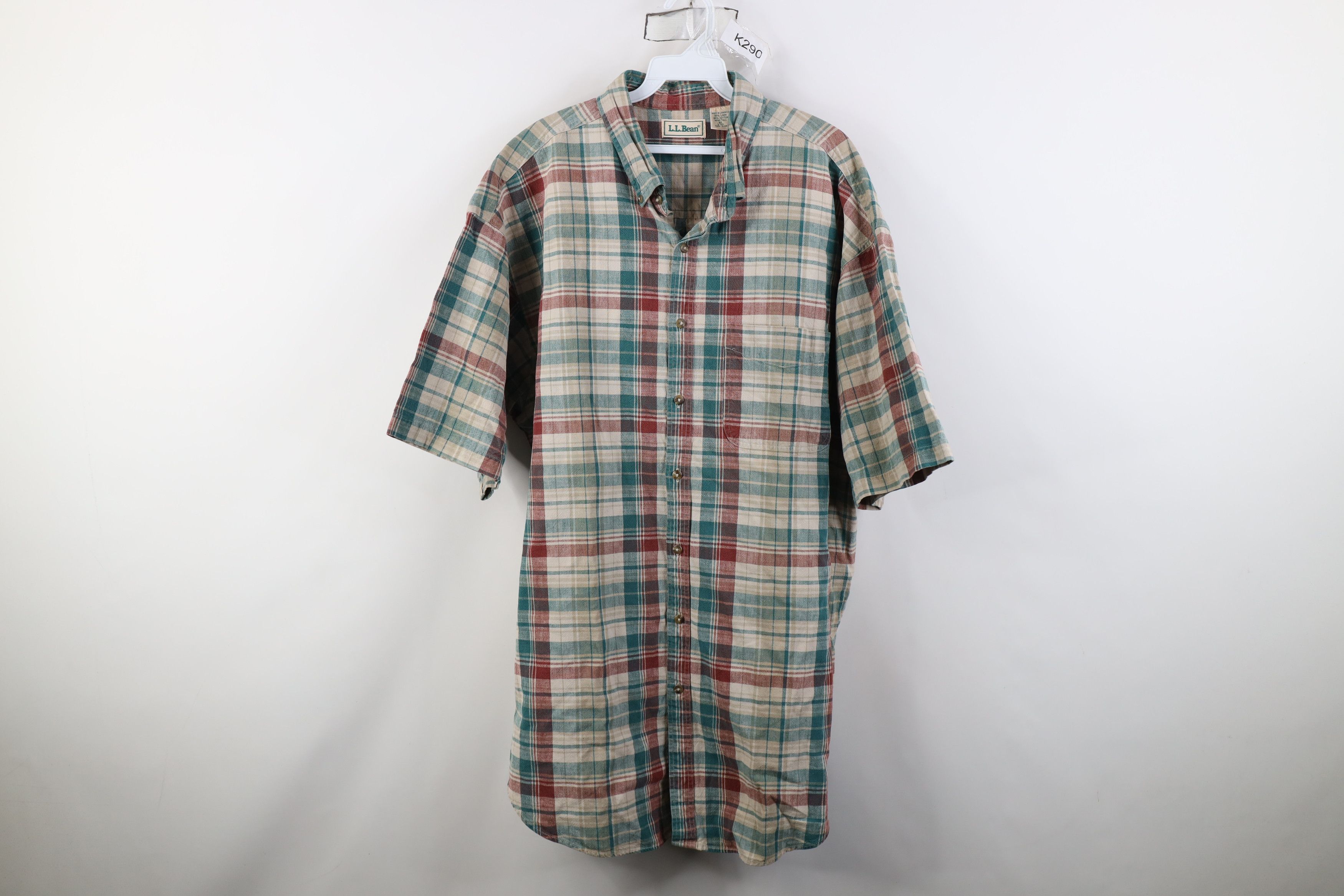 L.L. Bean Vintage 90s LL Bean Linen Blend Short Sleeve Button Shirt Size US XL / EU 56 / 4 - 1 Thumbnail