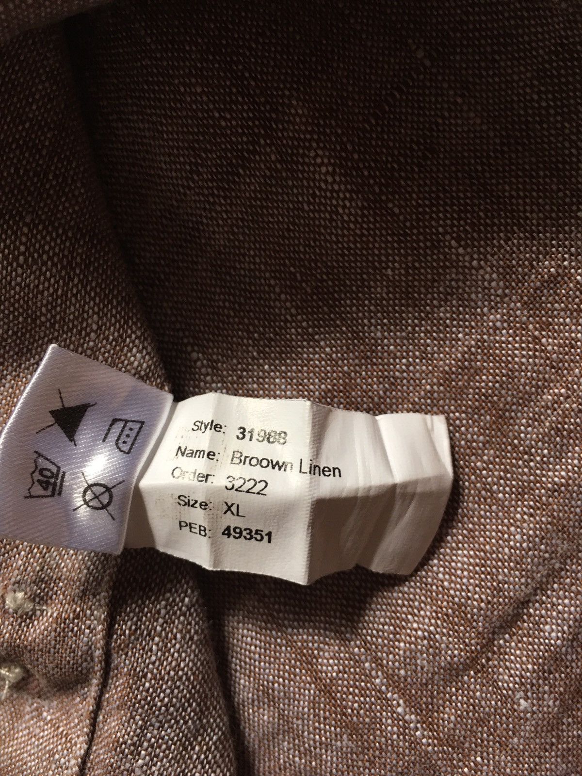 Emmett Emmett London Pure Linen Slim Fit Men’s Brown Shirt XL Size US XL / EU 56 / 4 - 10 Thumbnail
