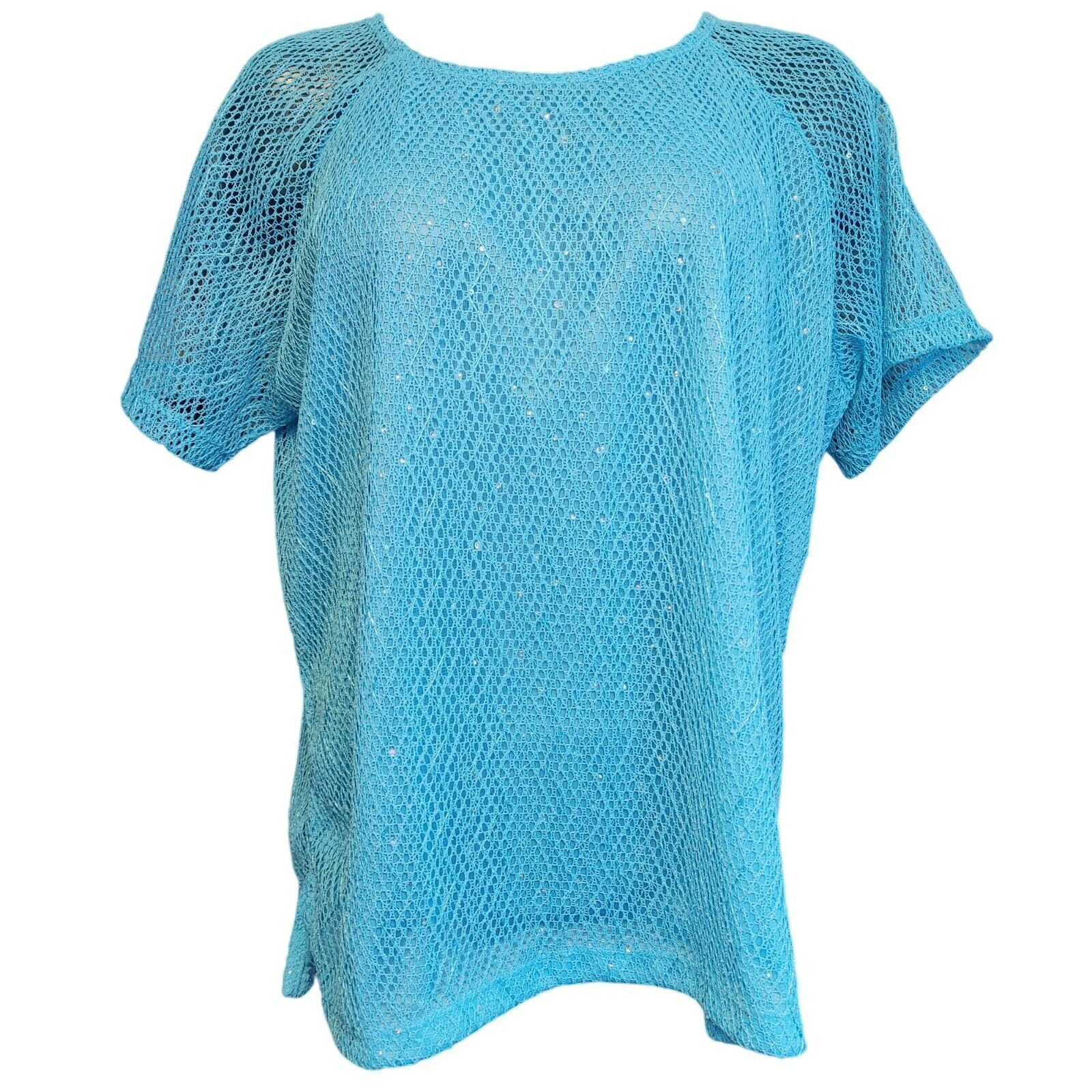 Other Cathy Daniels Women's Blue Mesh Short Sleeve T-Shirt XL Size XL / US 12-14 / IT 48-50 - 1 Thumbnail