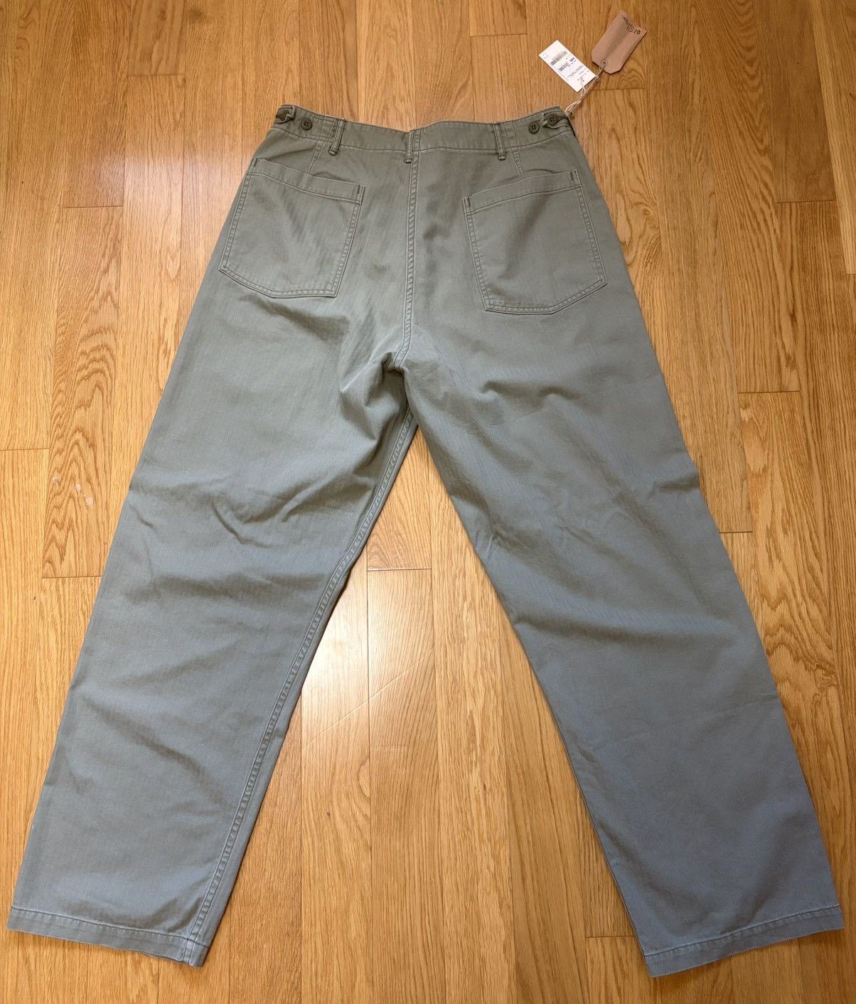 Orslow orSlow Herringbone Summer Fatigue Pants Green (Size 4) Size US 34 / EU 50 - 2 Thumbnail