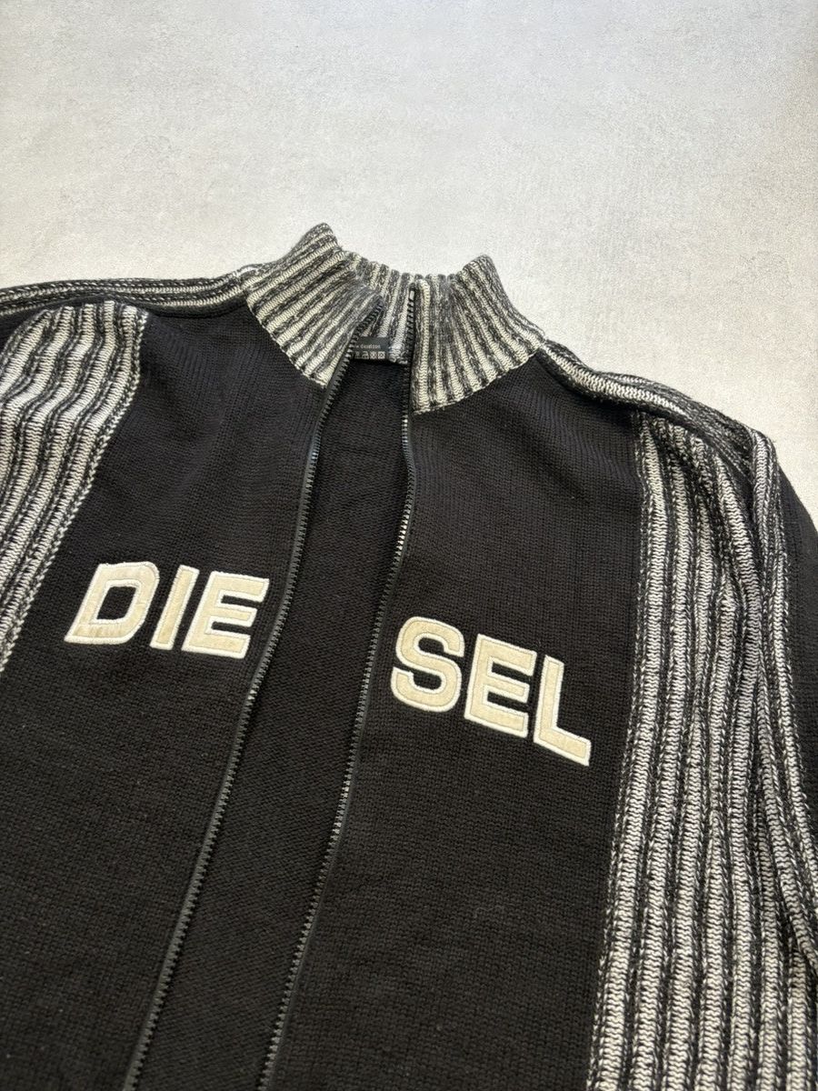 Diesel Vintage Diesel Knit Zip Up Sweater Jacket Bog Logo Opium Y2K Size US XL / EU 56 / 4 - 10 Thumbnail