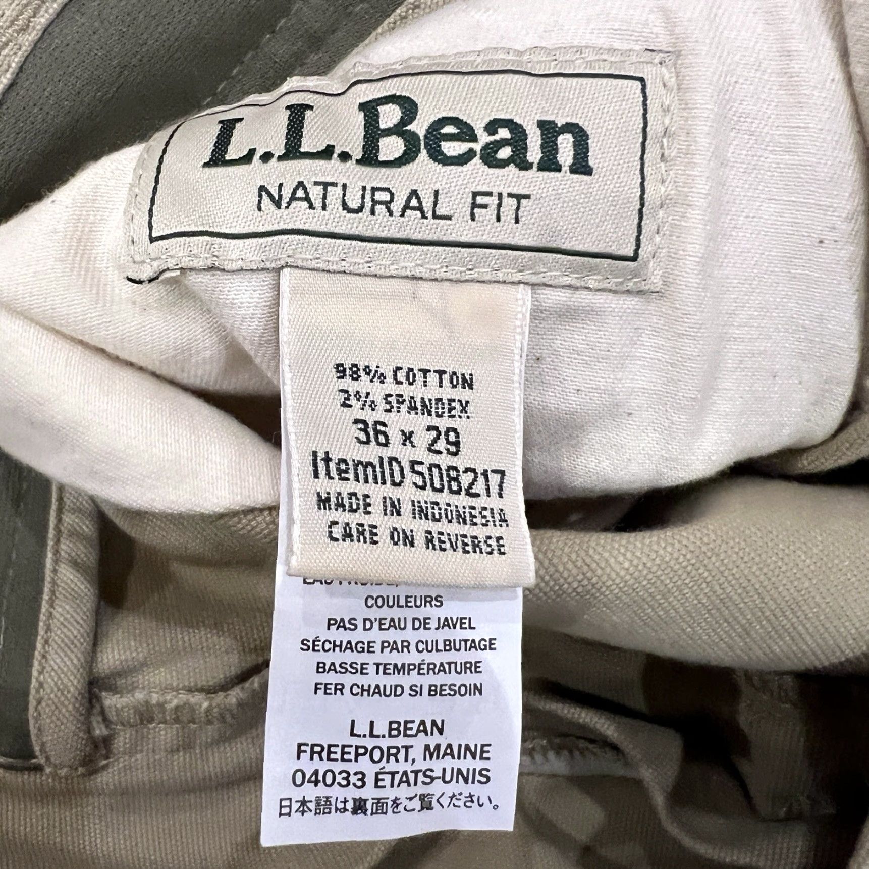 Vintage L.L. Bean Men's Hiking Pants Classic Fit Stretch Chino Beige Size 36 x 29 Size US 36 / EU 52 - 7 Thumbnail