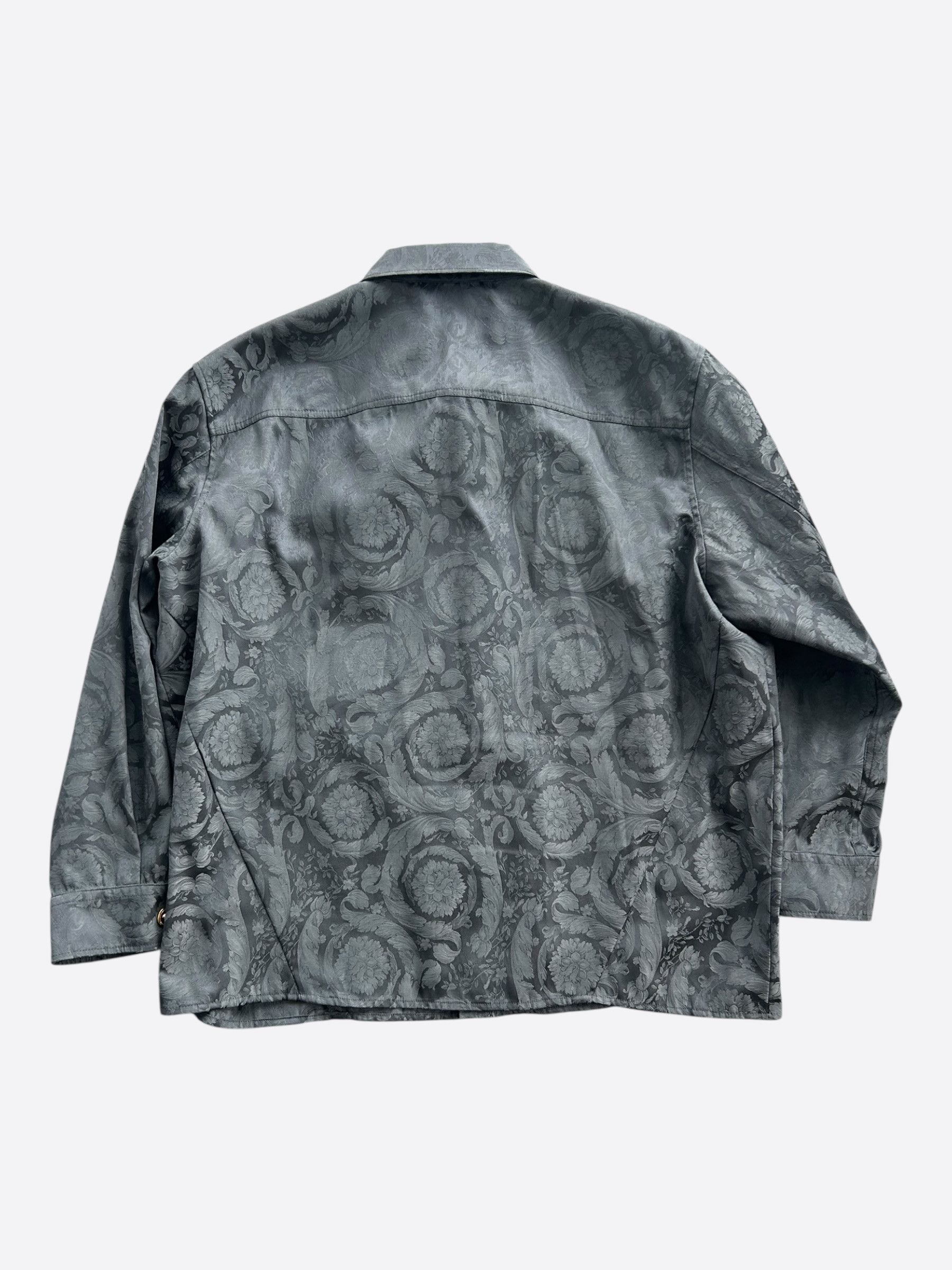 Versace Versace Black Barocco Jacquard Overshirt Size US XXL / EU 58 / 5 - 2 Thumbnail