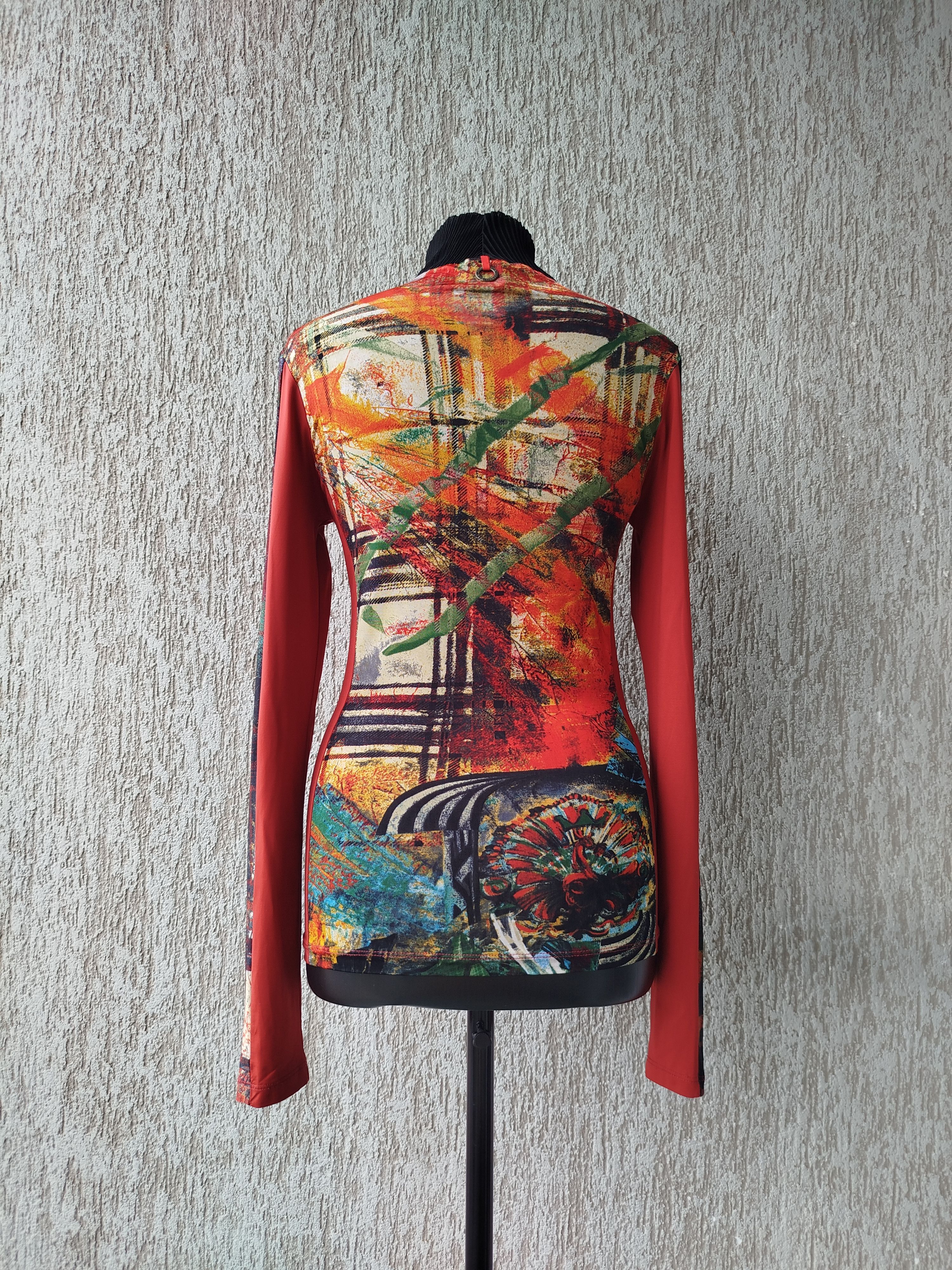 Jean Paul Gaultier Save The Queen Top Graphic Print Abstract Vintage Y2K Size M / US 6-8 / IT 42-44 - 7 Thumbnail