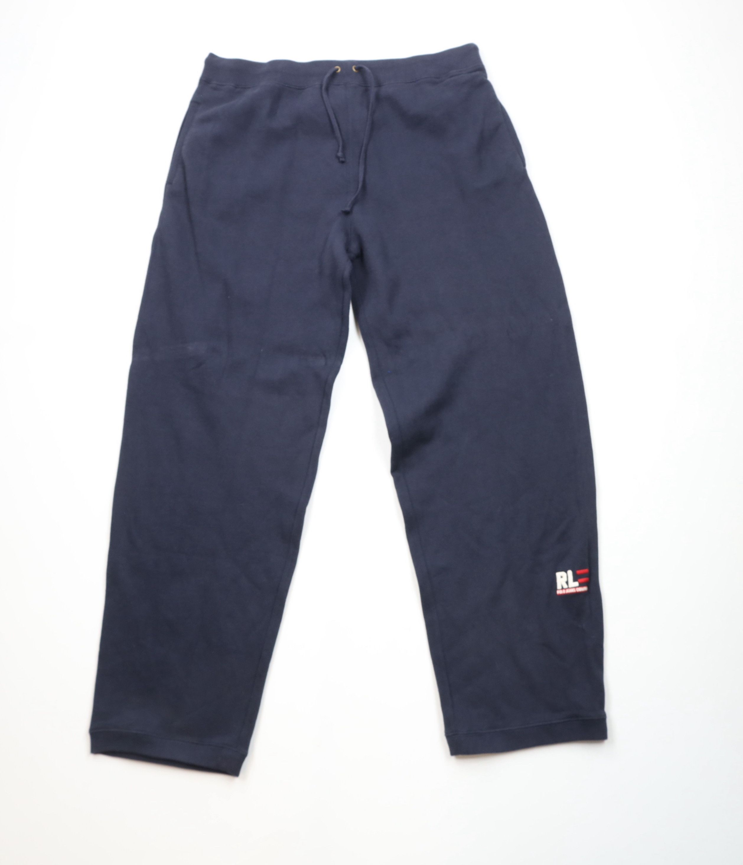 Ralph Lauren × Vintage Deadstock Vintage Ralph Lauren Flag Wide Leg Sweatpants Blue Size US 38 / EU 54 - 1 Thumbnail