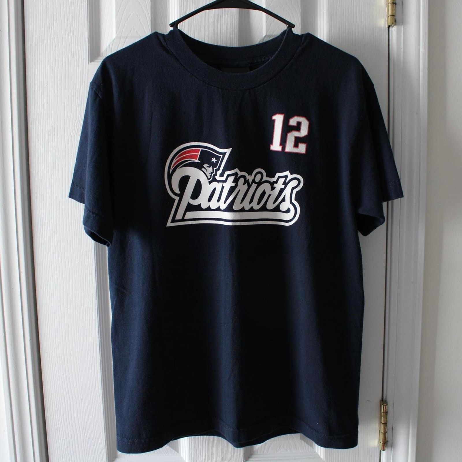 Reebok Navy Blue Vintage Reebok Tom Brady 12 Patriots Graphic Tee Size US M / EU 48-50 / 2 - 4 Thumbnail