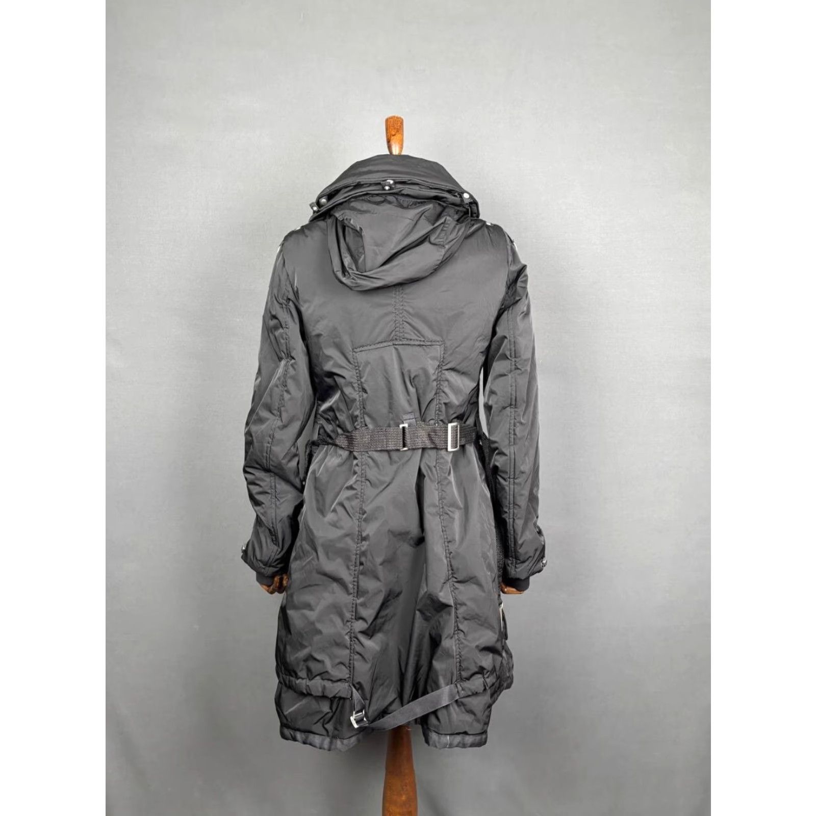 Vintage Girbaud Parka Jacket Women Long Black Polyester Zip Size 26 Coat Size 4XL / US 24-26 - 2 Thumbnail