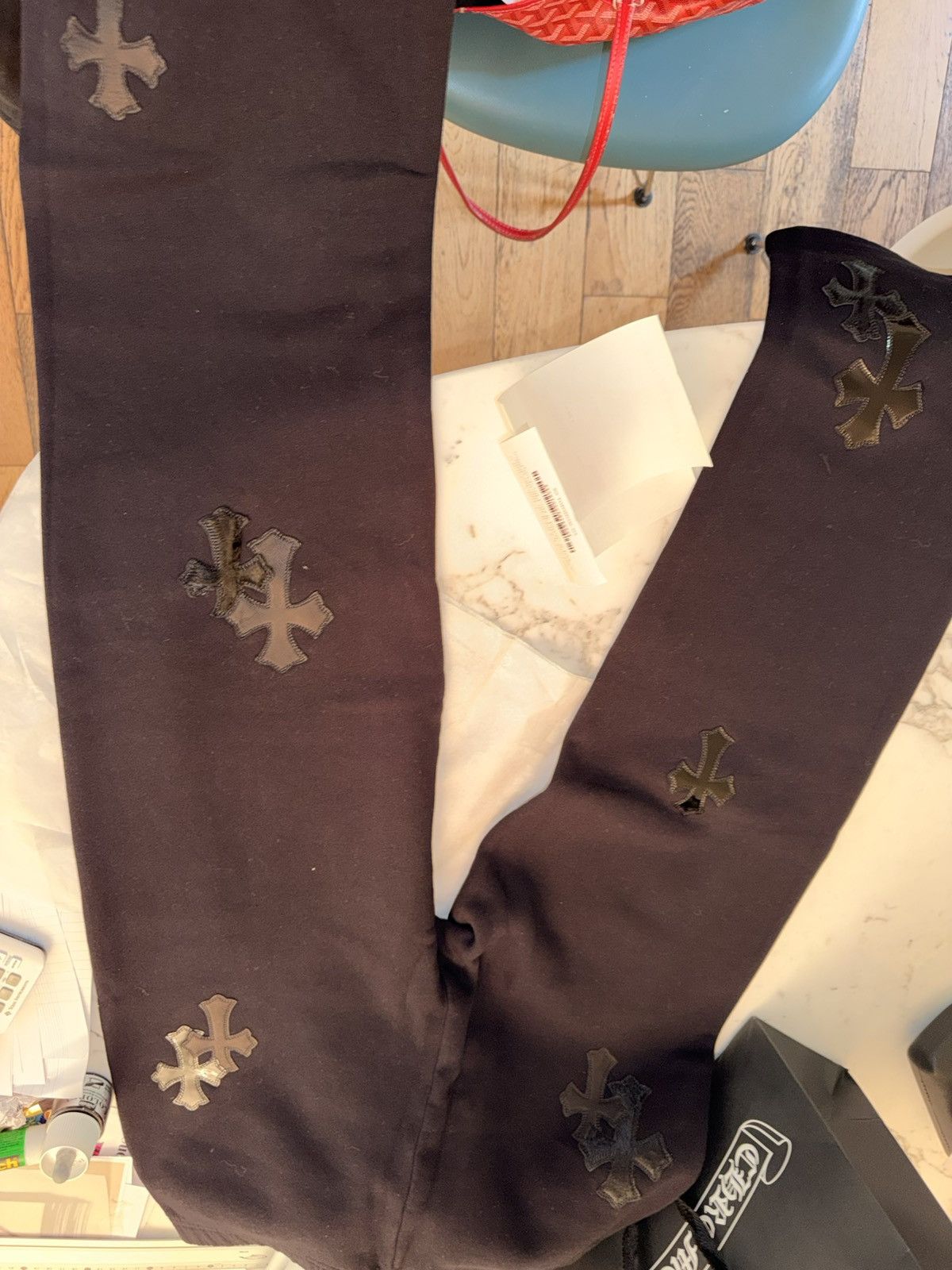 Chrome Hearts Sweat pants paper jam full of patches Size US 38 / EU 54 - 10 Thumbnail