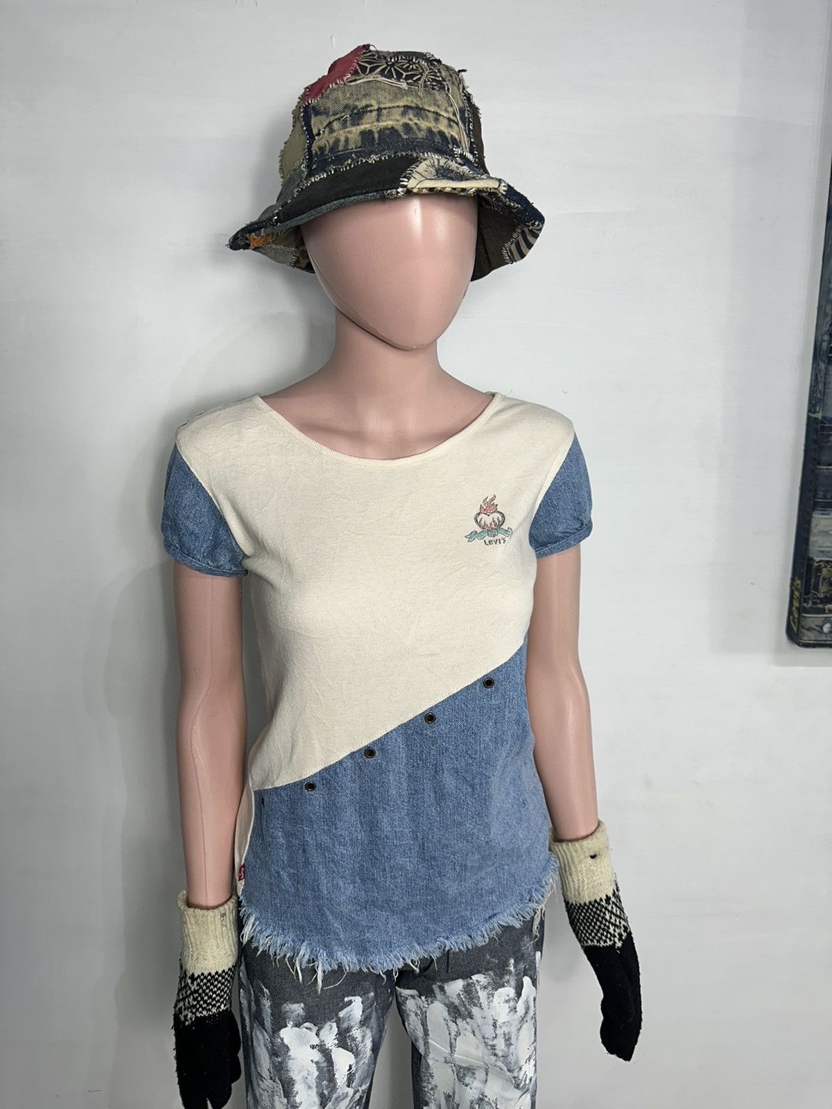 Levi's × Levi's Vintage Clothing × Vintage Vintage Levi’s Sample Hybrid Tshirt Denim and Cotton Size S / US 4 / IT 40 - 12 Thumbnail