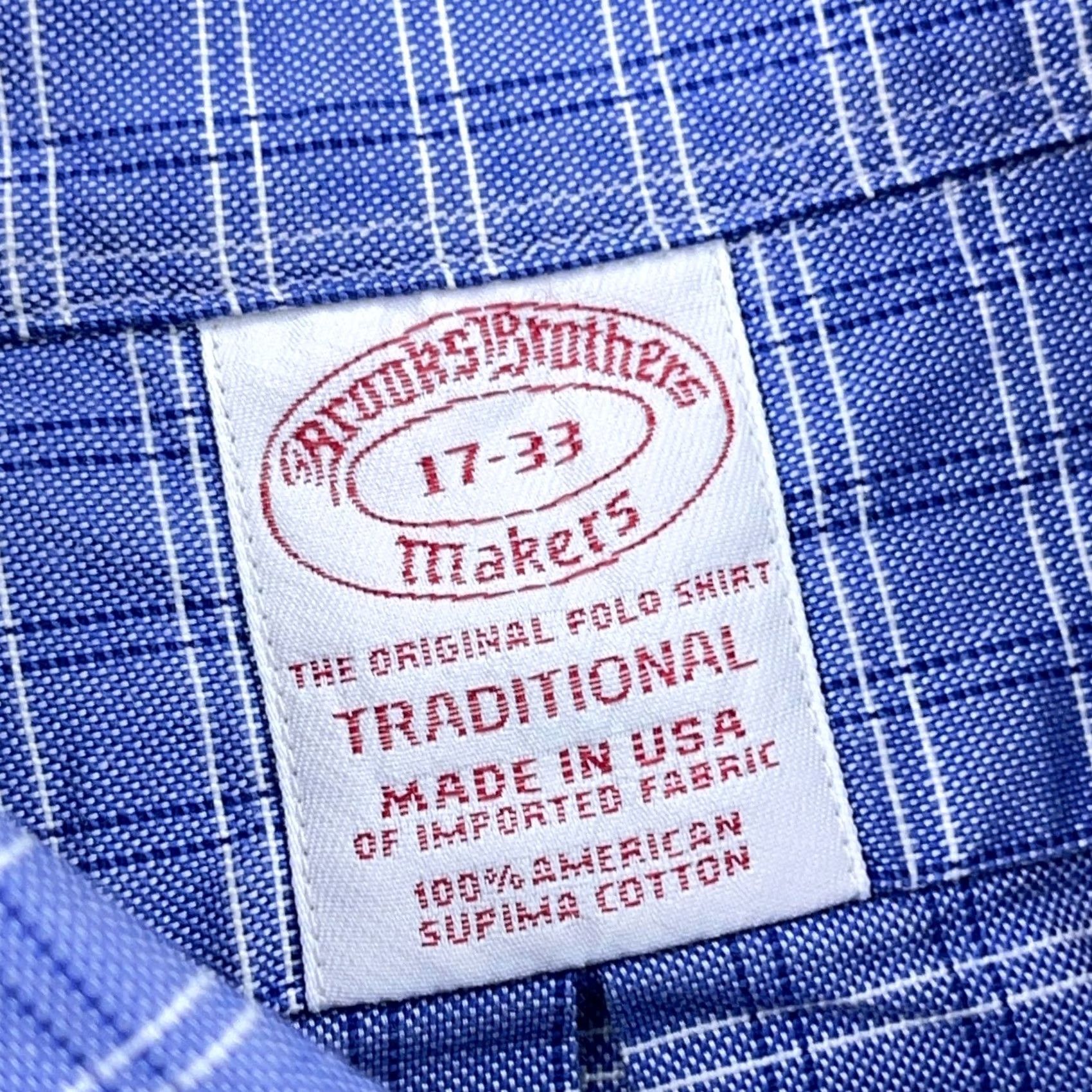 Brooks Brothers Brooks Brothers Shirt Men XL Blue Check Button-Up Oxford Cloth Made In USA Size US XL / EU 56 / 4 - 4 Thumbnail