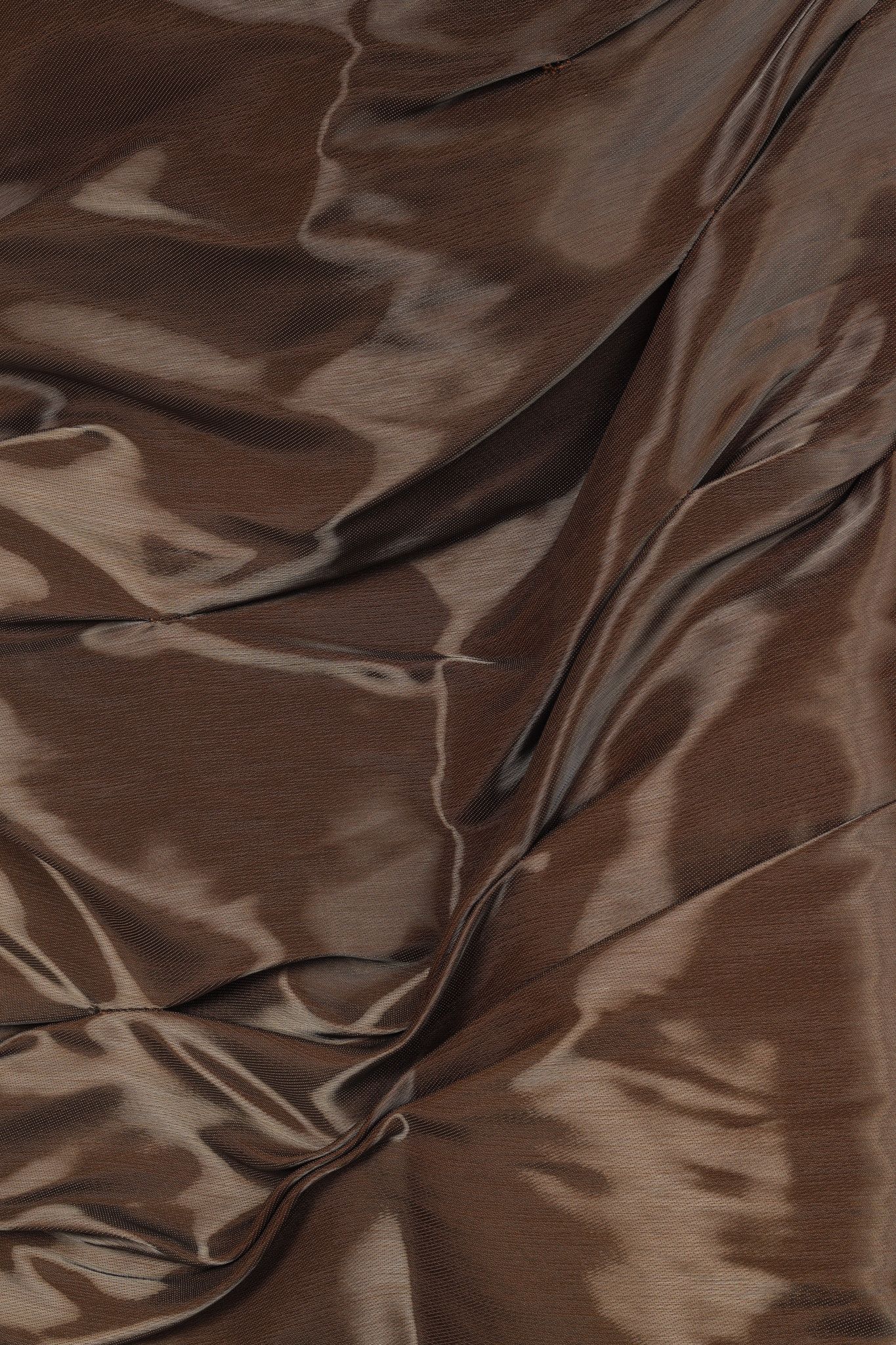 Ports 1961 Ports 1961 Runway Brown Shiny Off-The-Shoulder Mini Dress Size XS / US 0-2 / IT 36-38 - 6 Thumbnail