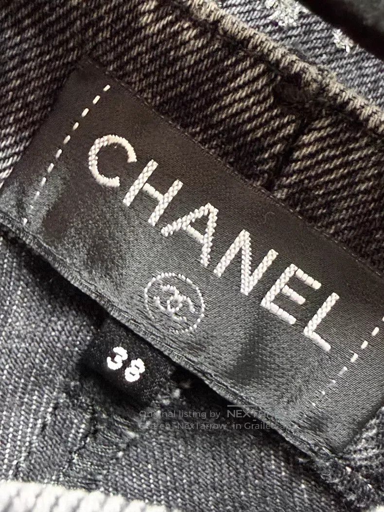 Chanel Chanel Silver double C full logo denim trousers Size 25" / US 0 / IT 36 - 5 Thumbnail