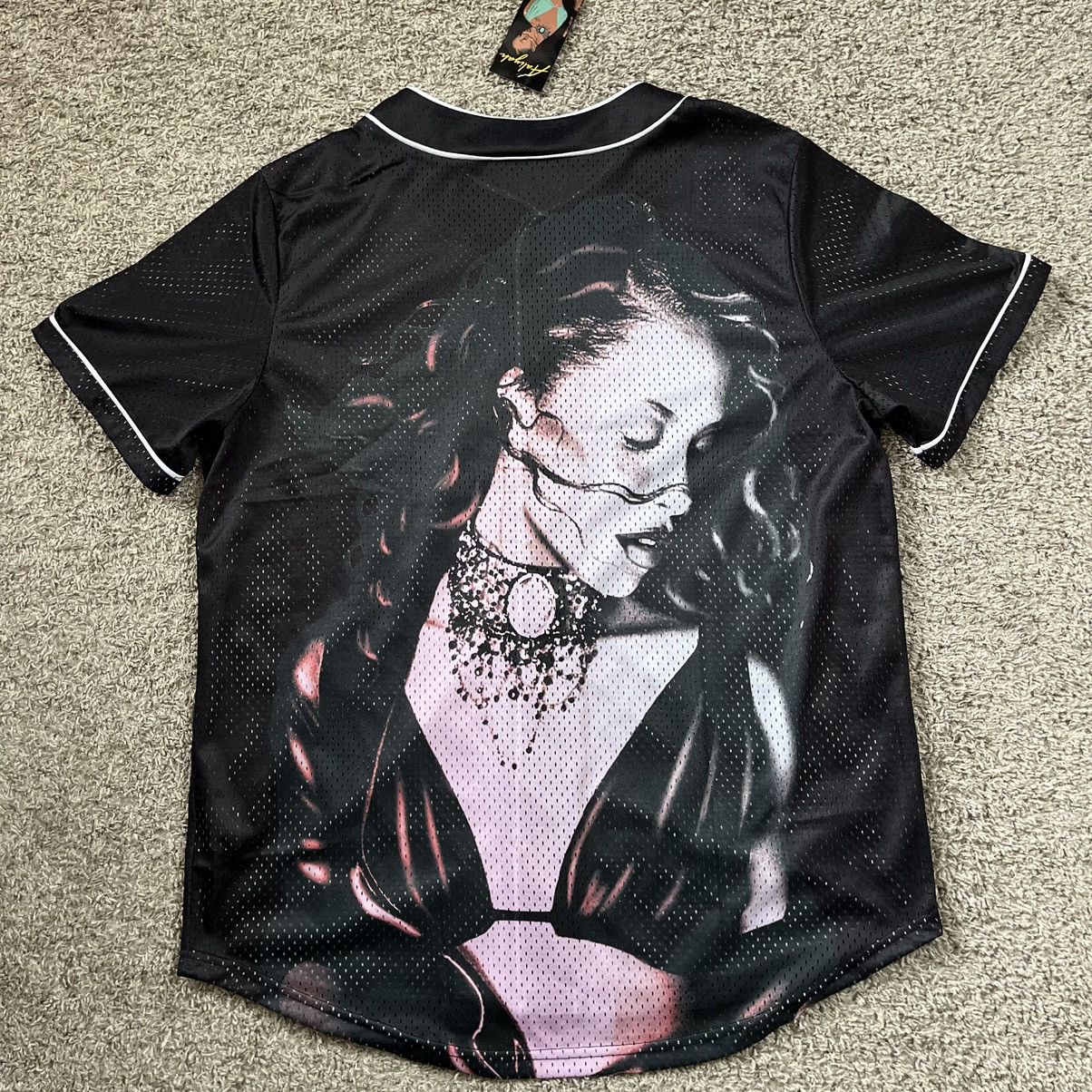 image of Band Tees x Rap Tees Aaliyah Jersey Size Medium Baseball Authentic in Black, Men's