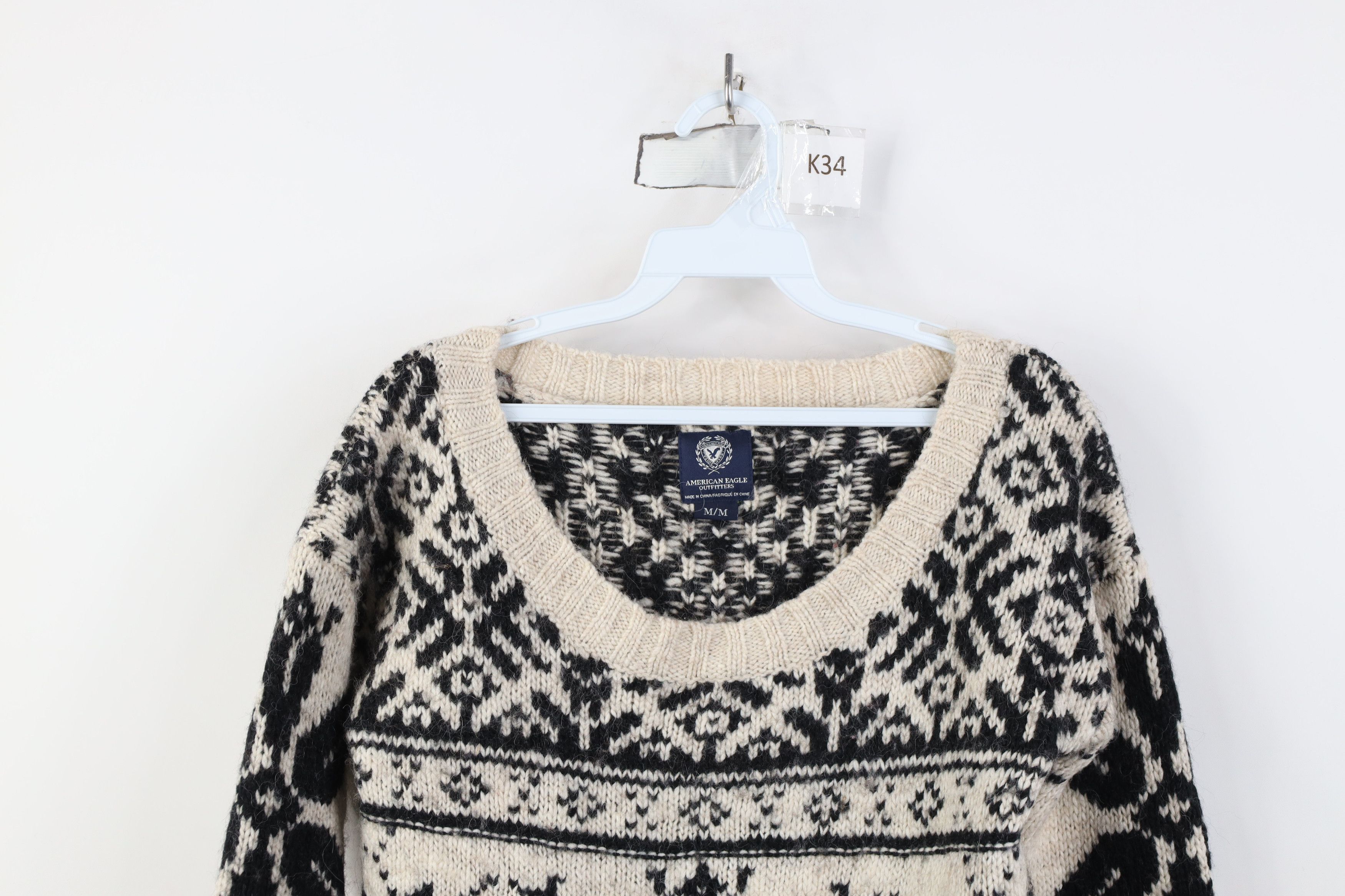 American Eagle Outfitters Vintage Y2K American Eagle Snowflake Wool Alpaca Sweater Size M / US 6-8 / IT 42-44 - 2 Thumbnail