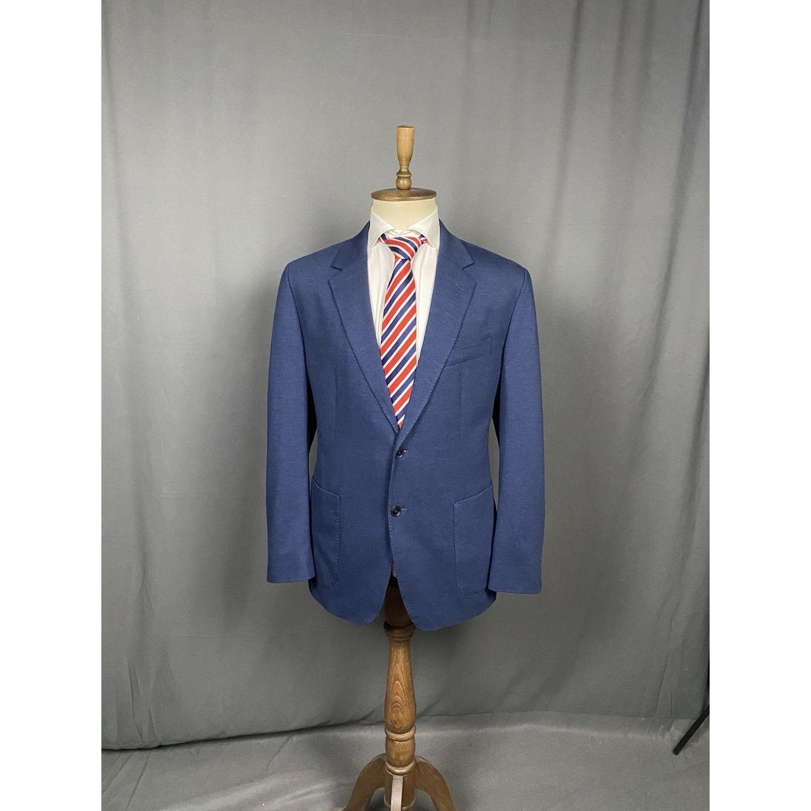 Hackett GREAT NWT Hackett Melange Knit Men's Blue Blazer Jacket Size Size 46R - 3 Thumbnail