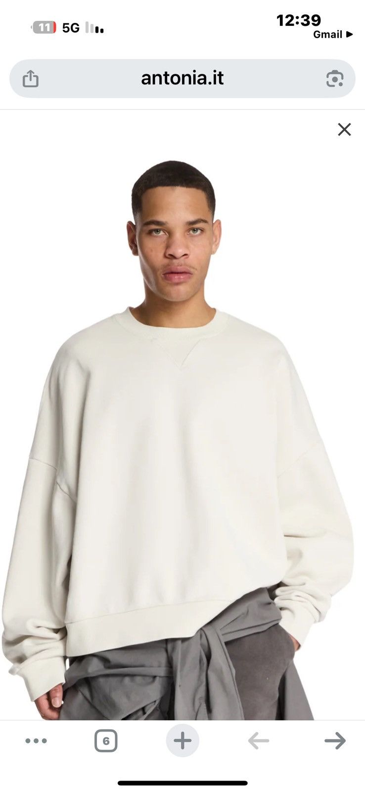 Entire Studios White Cotton Crewneck Sweatshirt Size US XL / EU 56 / 4 - 2 Thumbnail
