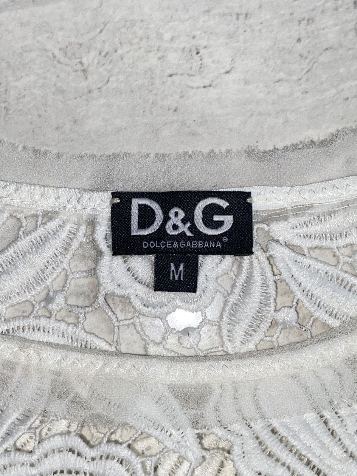 Dolce & Gabbana DOLCE & GABBANA White Mesh T-shirt Size US S / EU 44-46 / 1 - 6 Thumbnail