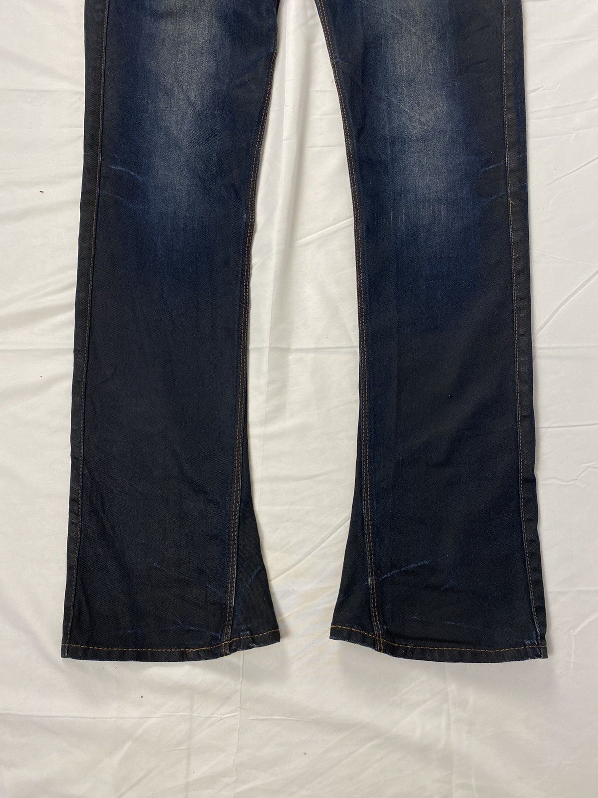 If Six Was Nine Rare 🔥 Nicole Club for Men Waxed Mud Wash Flared Denim Jeans Size US 30 / EU 46 - 7 Thumbnail