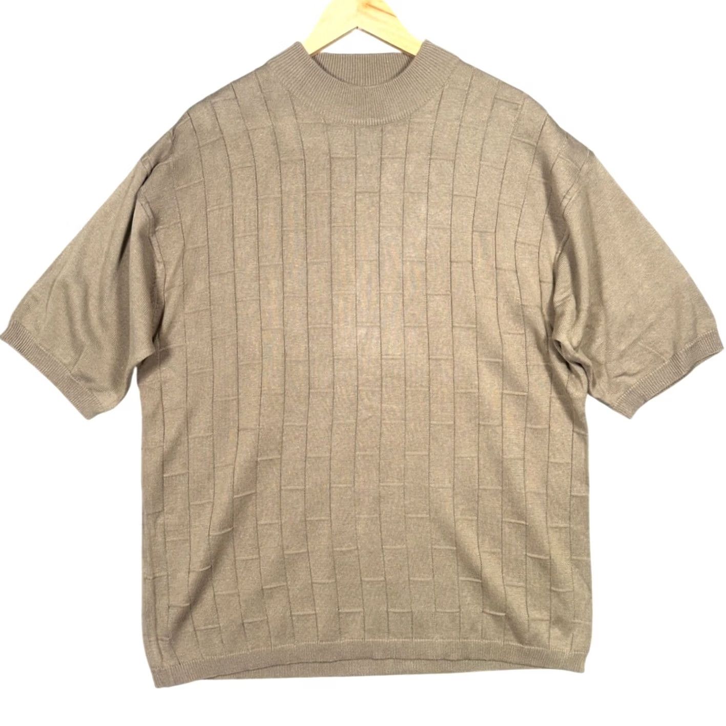 Vintage Irvine Park Mens Sweater Taupe Mock Neck Short Sleeve Knit XL Mens Size US XL / EU 56 / 4 - 3 Thumbnail
